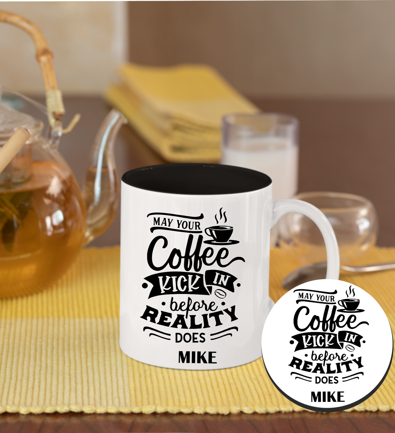 Personalized Mug &amp; Coaster Sets-His/Hers