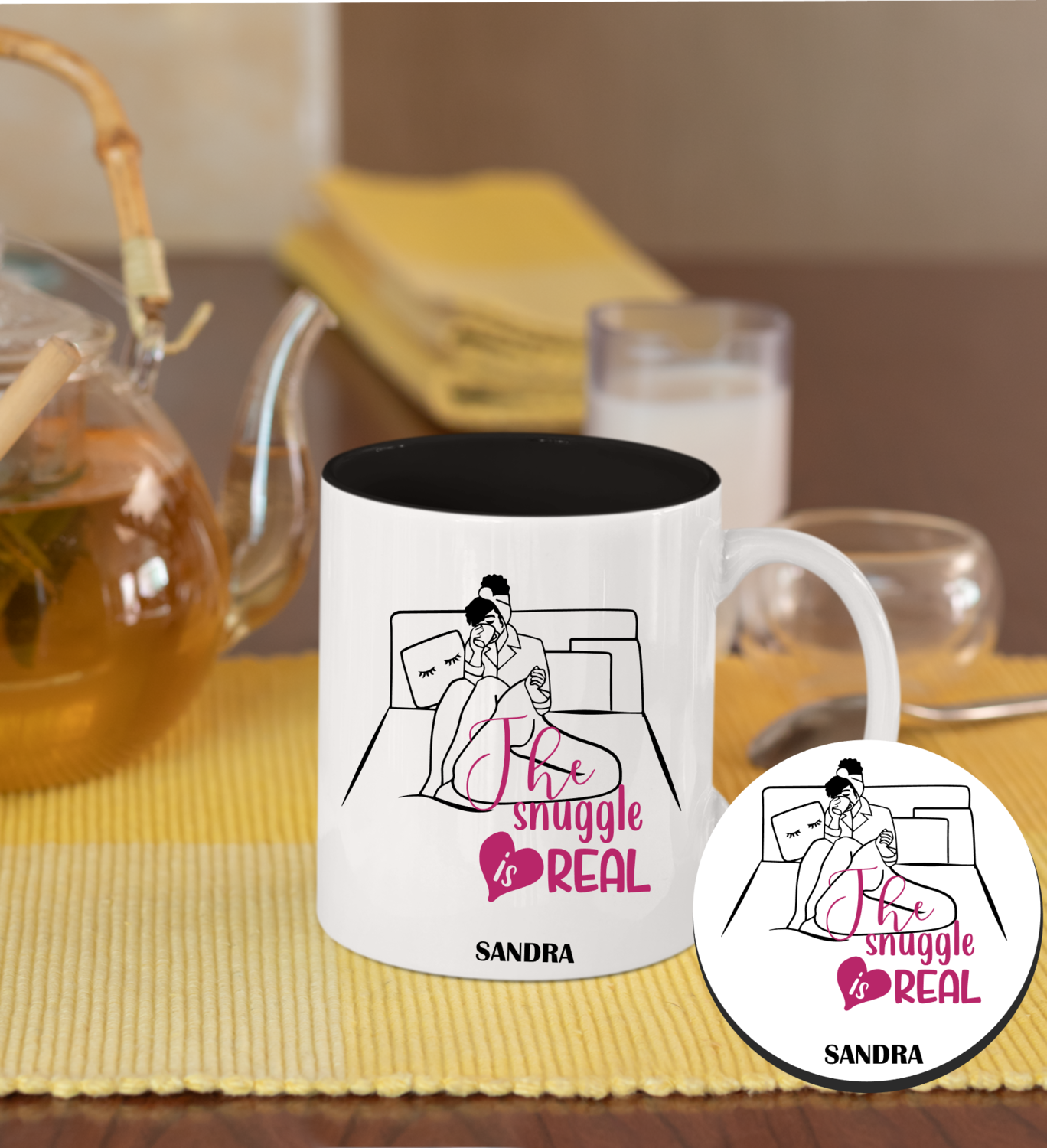 Personalized Mug &amp; Coaster Sets-His/Hers