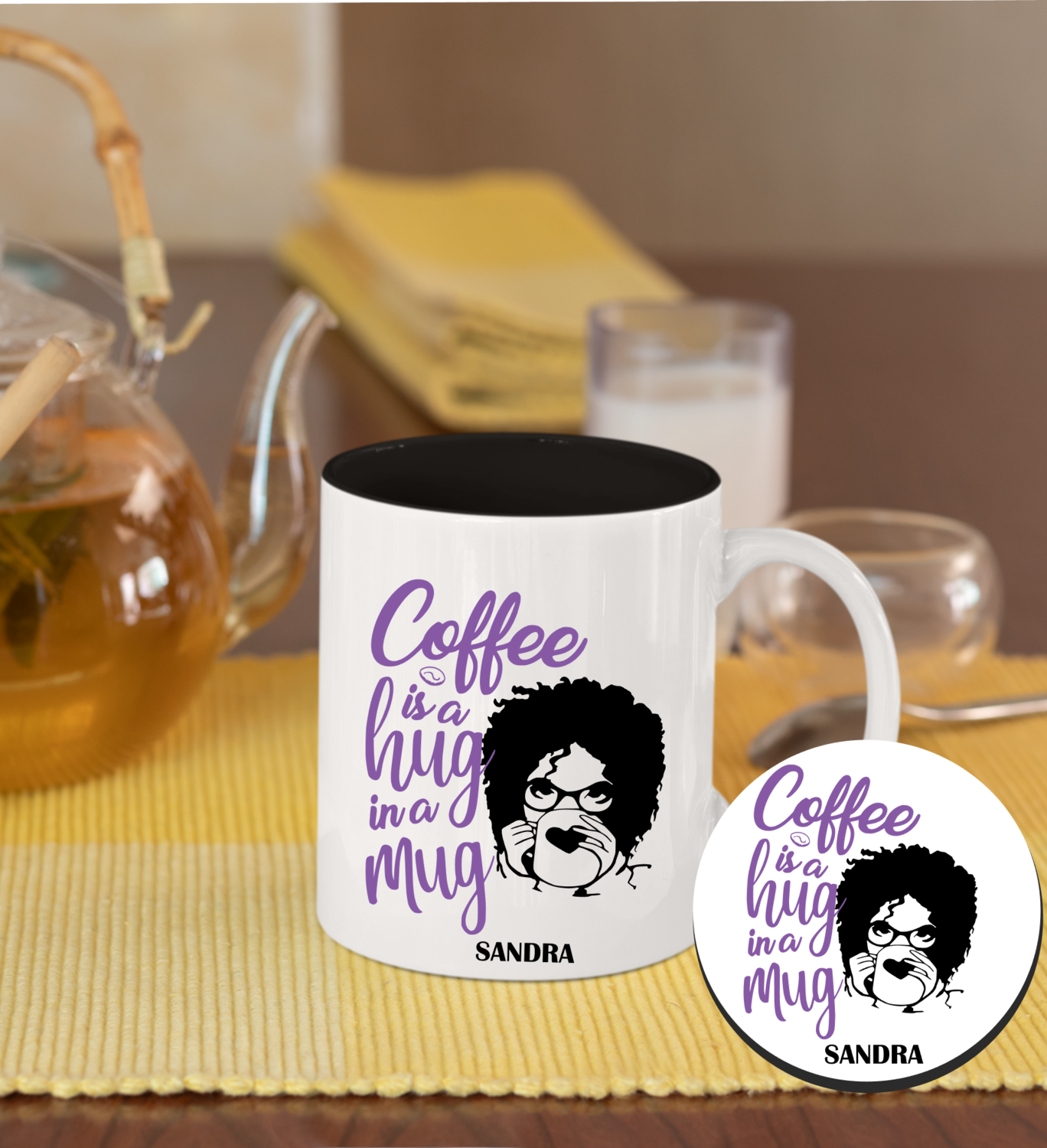 Personalized Mug &amp; Coaster Sets-His/Hers