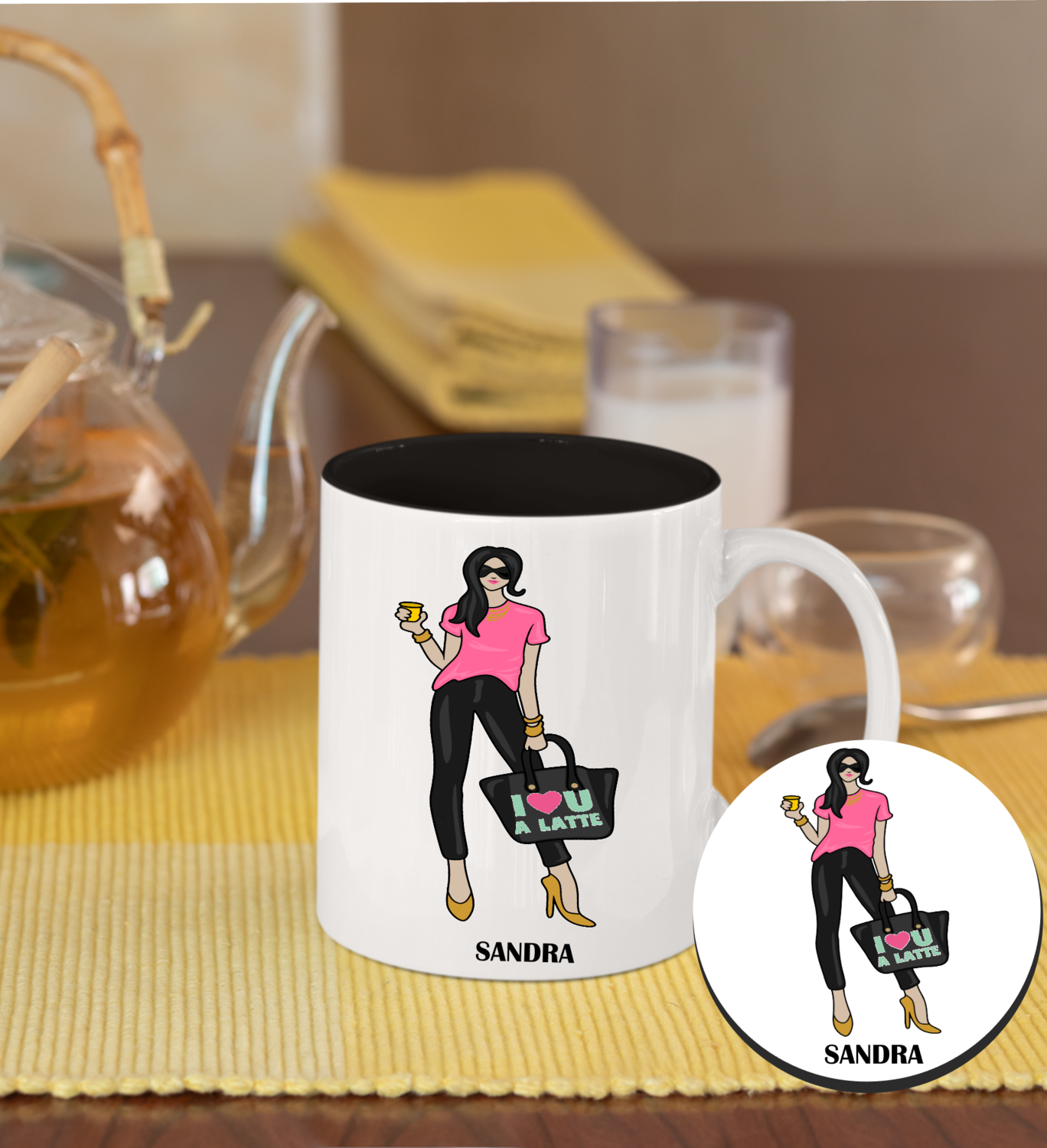 Personalized Mug &amp; Coaster Sets-His/Hers