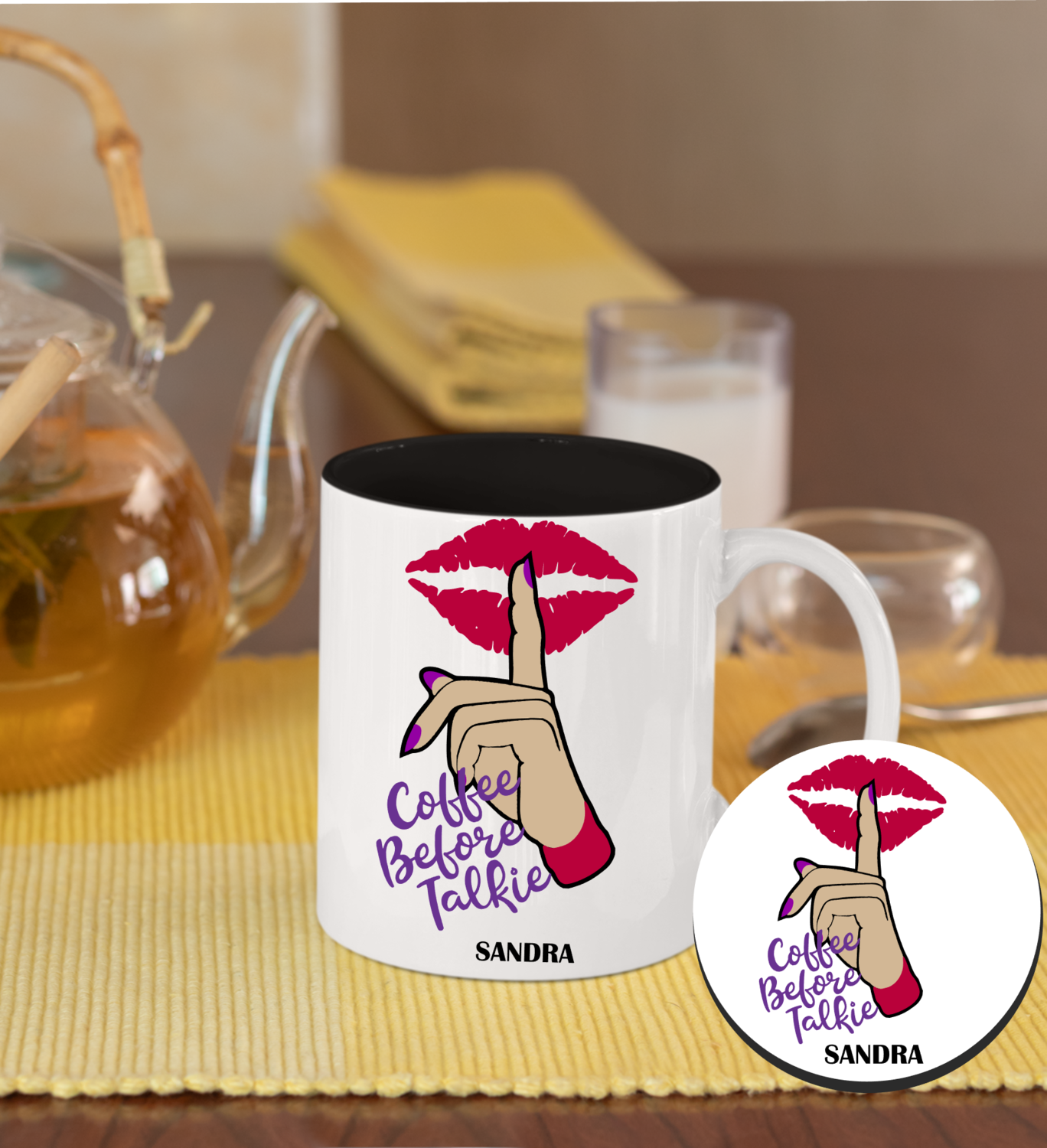 Personalized Mug &amp; Coaster Sets-His/Hers