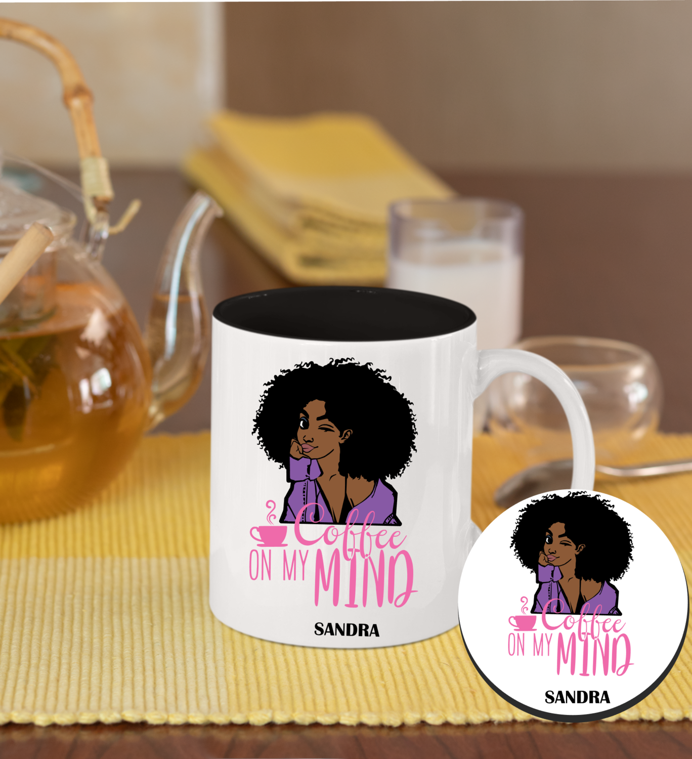 Personalized Mug &amp; Coaster Sets-His/Hers