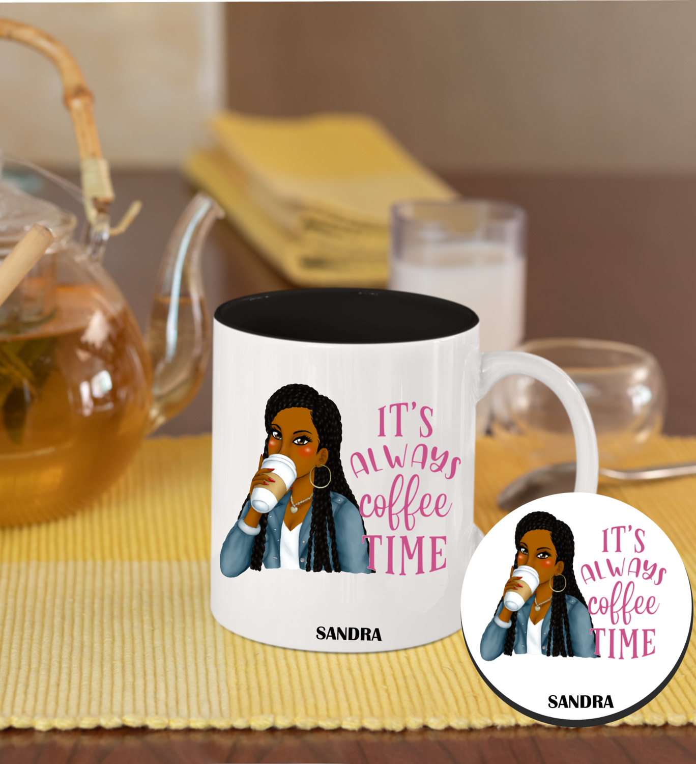 Personalized Mug &amp; Coaster Sets-His/Hers