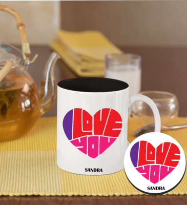 Personalized Mug &amp; Coaster Sets-His/Hers