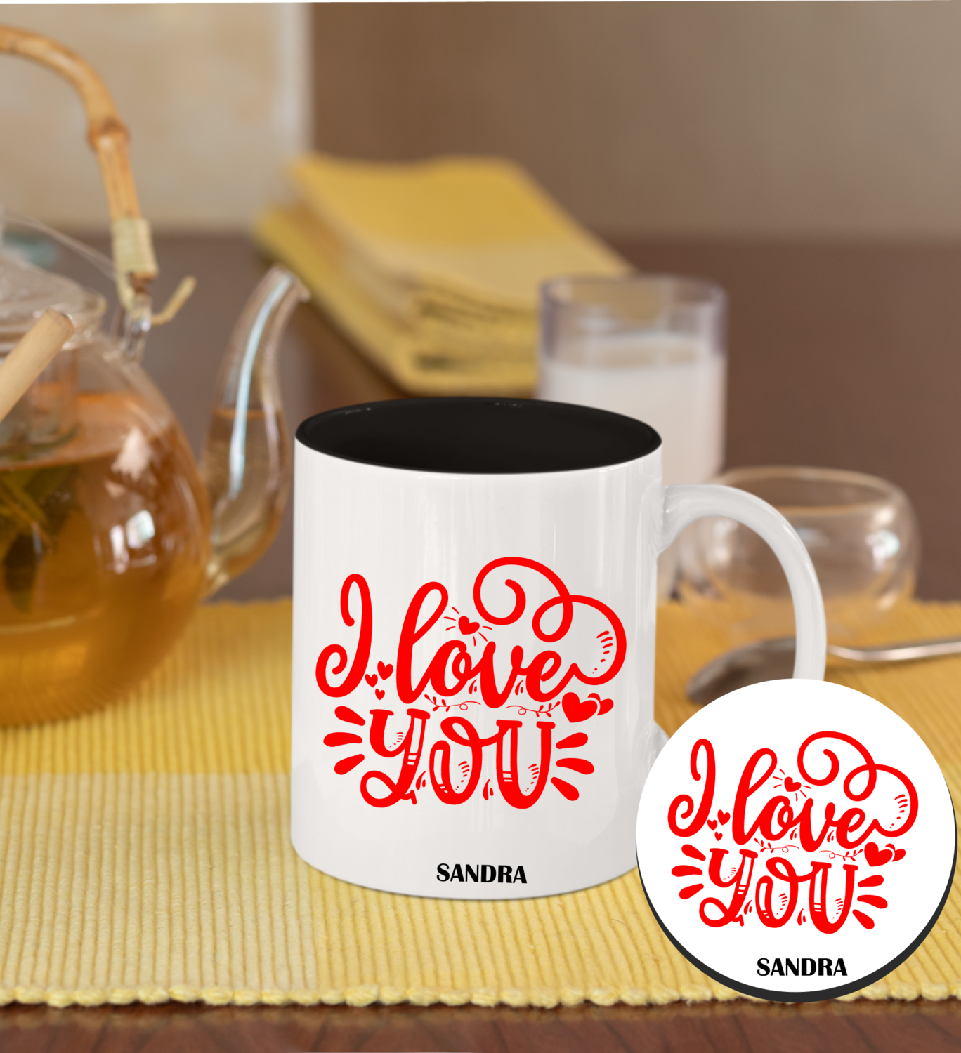 Personalized Mug &amp; Coaster Sets-His/Hers