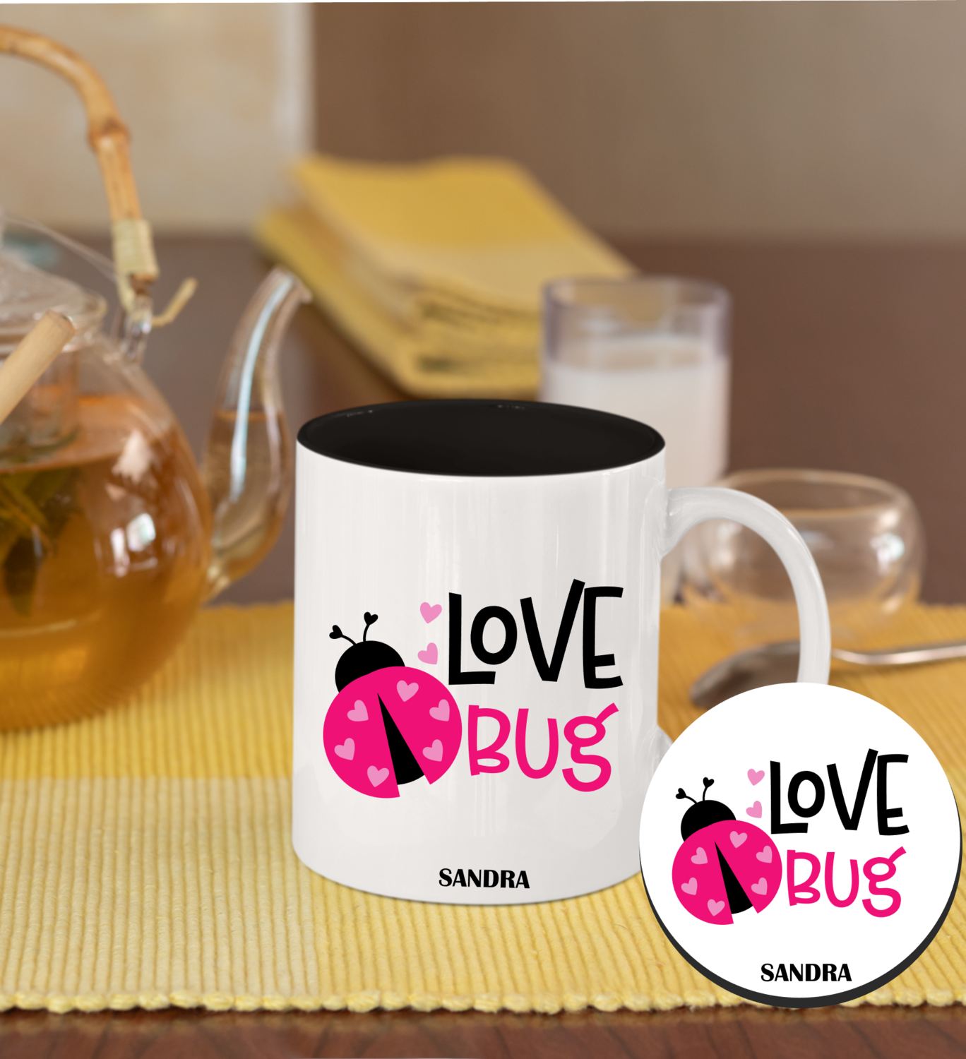 Personalized Mug &amp; Coaster Sets-His/Hers