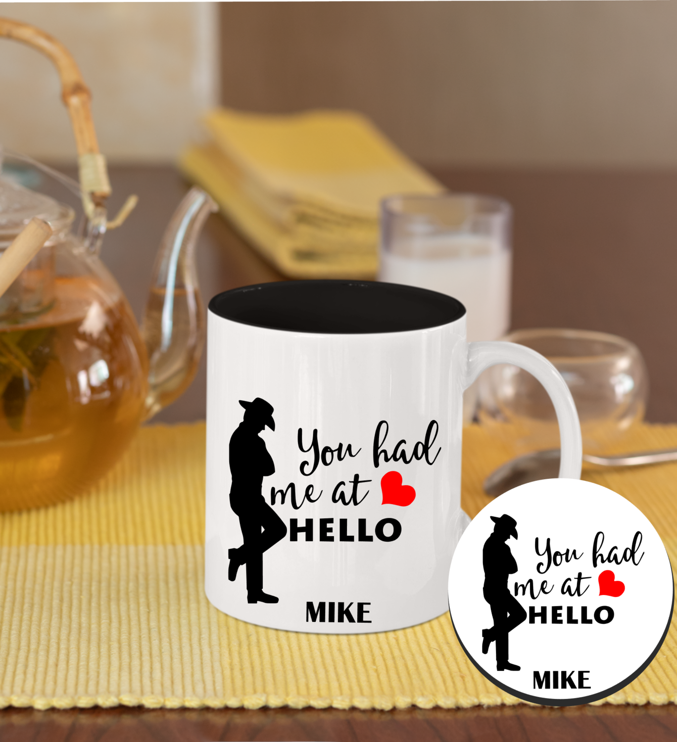 Personalized Mug &amp; Coaster Sets-His/Hers