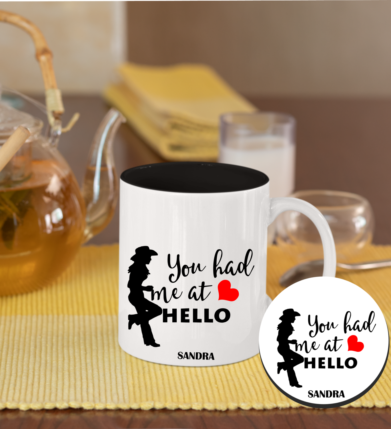Personalized Mug &amp; Coaster Sets-His/Hers