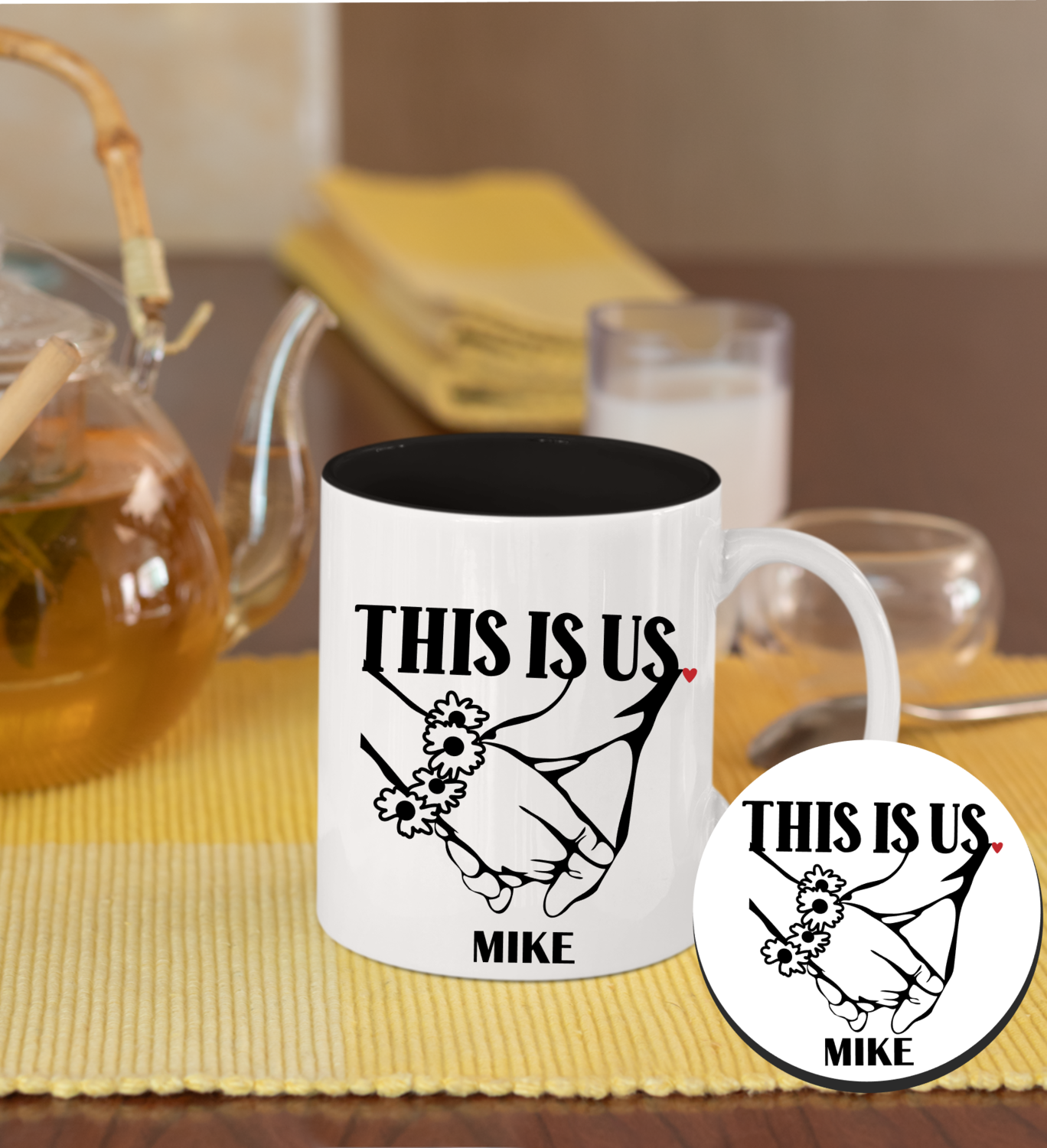 Personalized Mug &amp; Coaster Sets-His/Hers