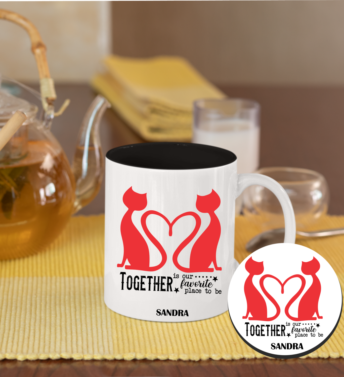 Personalized Mug &amp; Coaster Sets-His/Hers