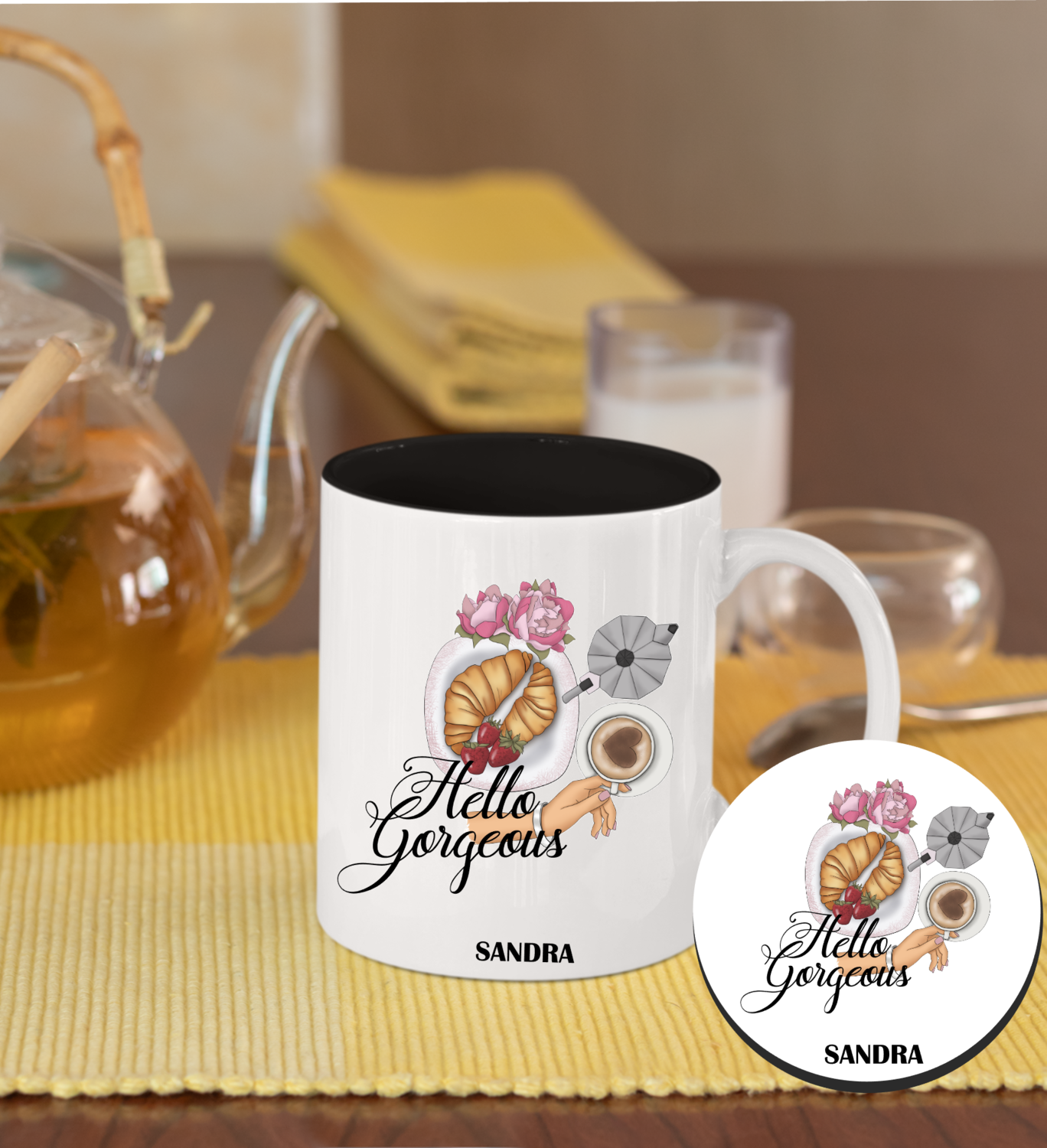 Personalized Mug &amp; Coaster Sets-His/Hers