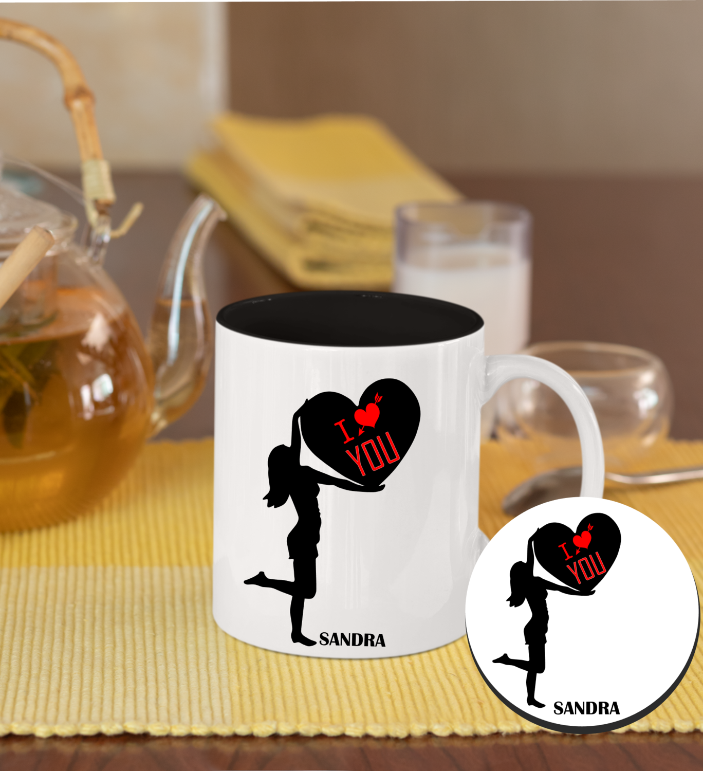 Personalized Mug &amp; Coaster Sets-His/Hers
