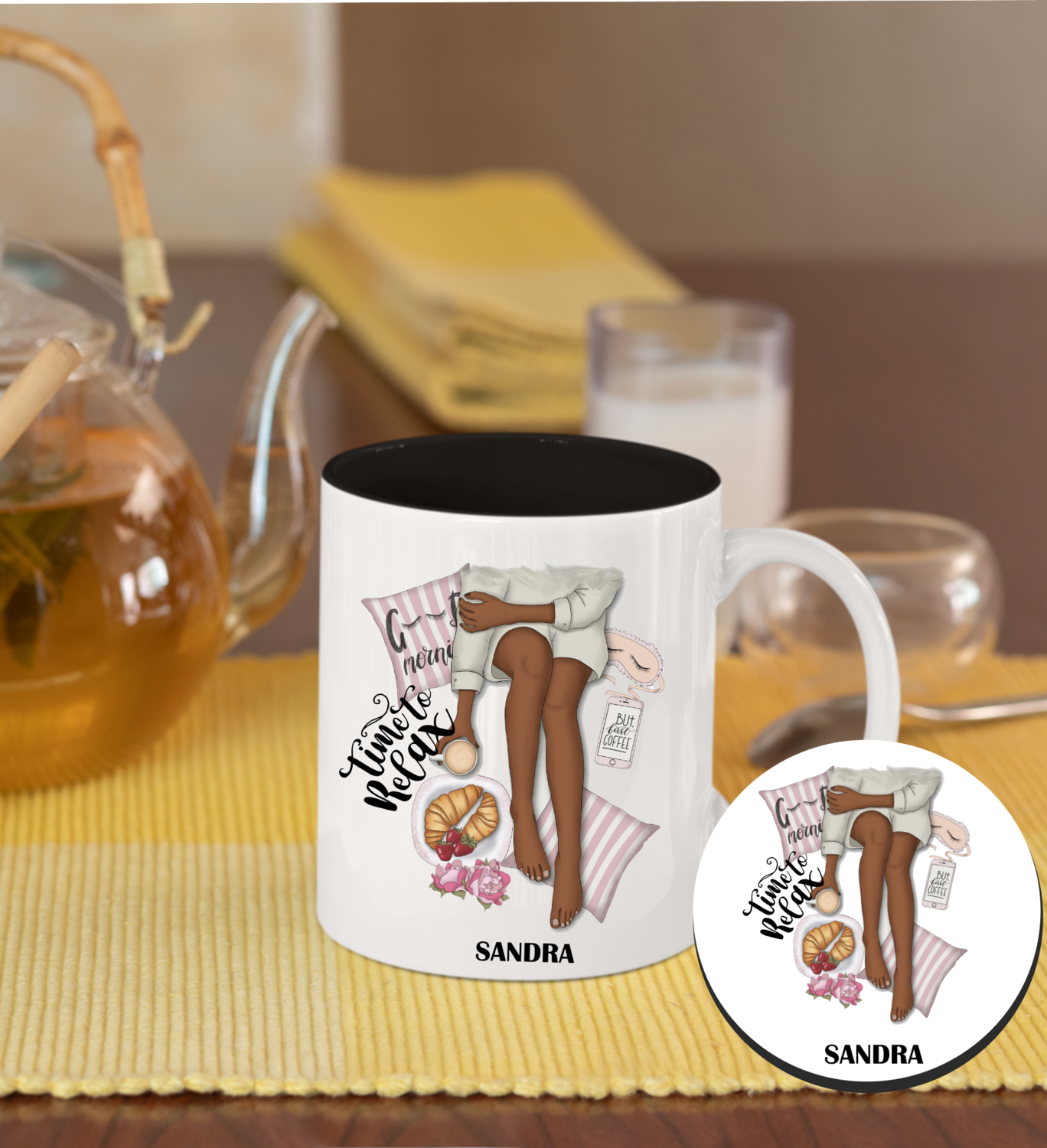 Personalized Mug &amp; Coaster Sets-His/Hers