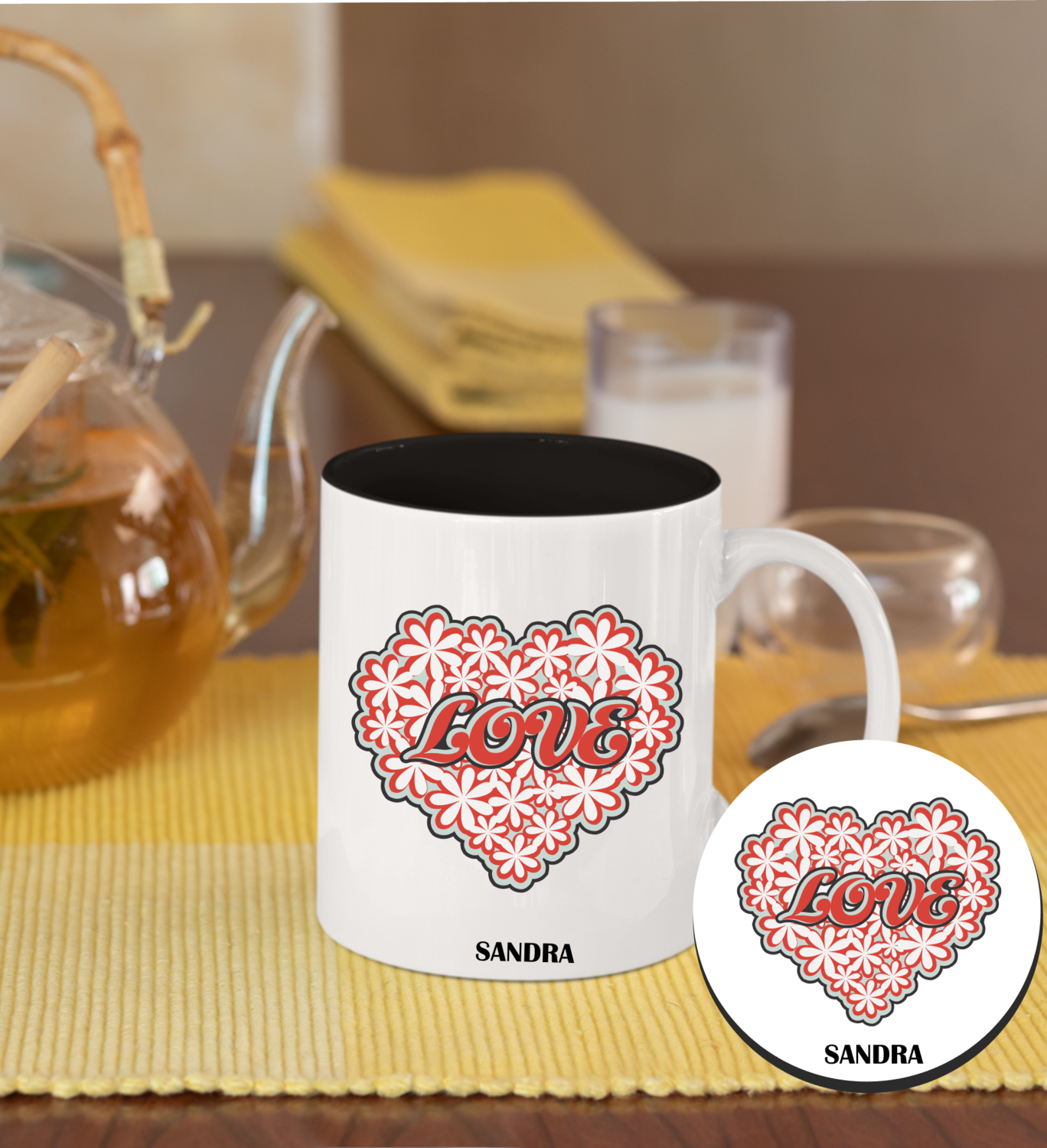 Personalized Mug &amp; Coaster Sets-His/Hers