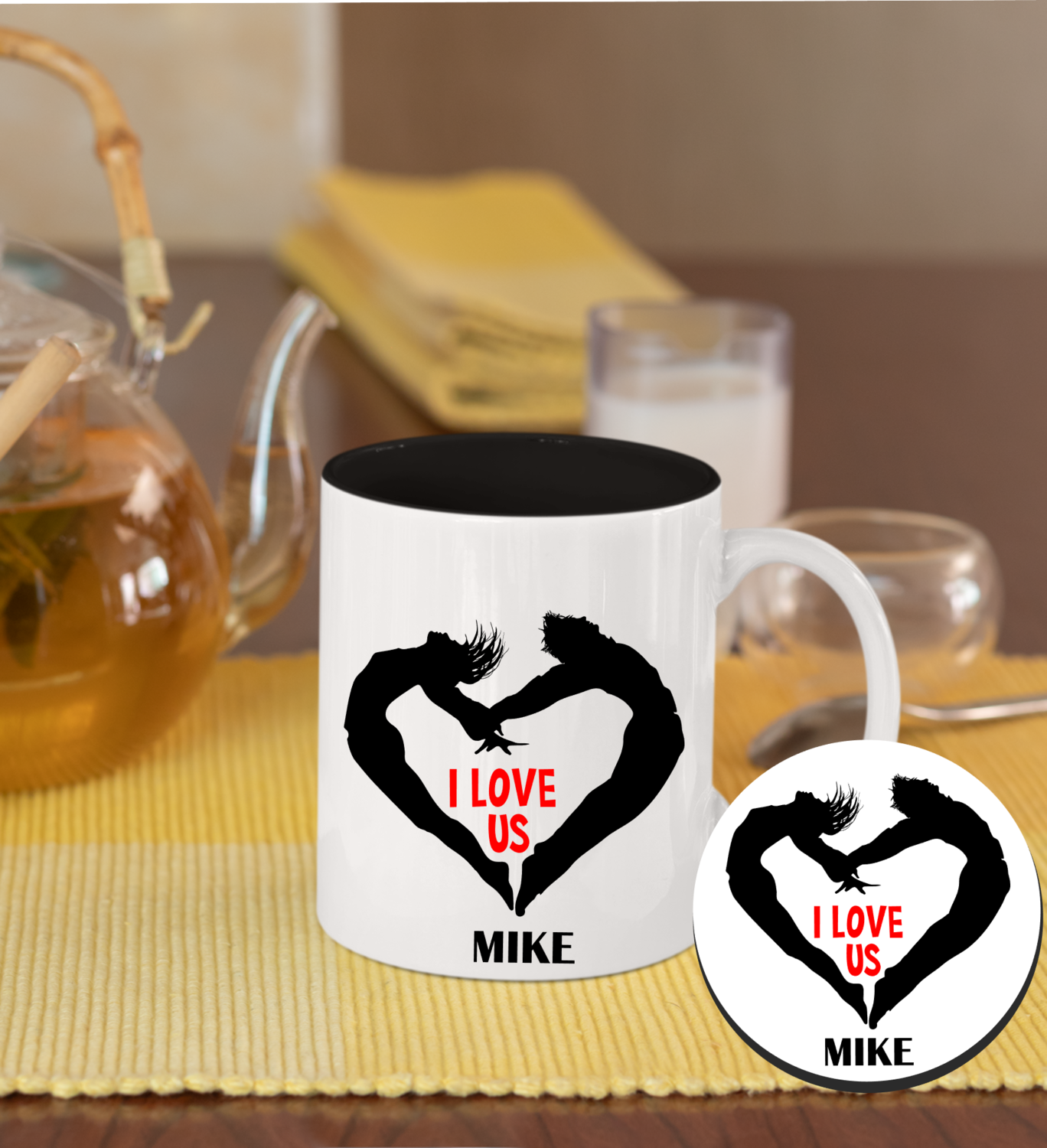 Personalized Mug &amp; Coaster Sets-His/Hers