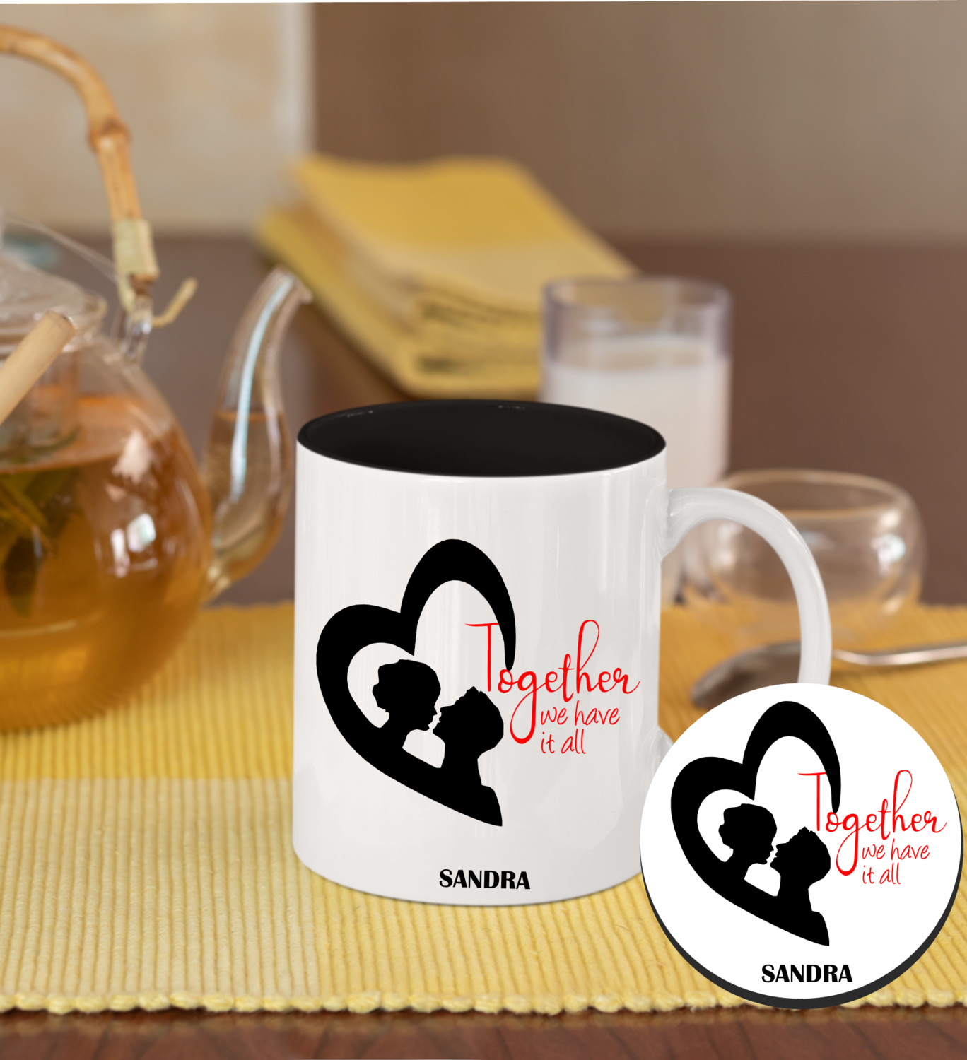 Personalized Mug &amp; Coaster Sets-His/Hers