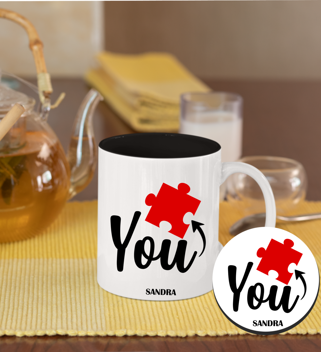 Personalized Mug &amp; Coaster Sets-His/Hers