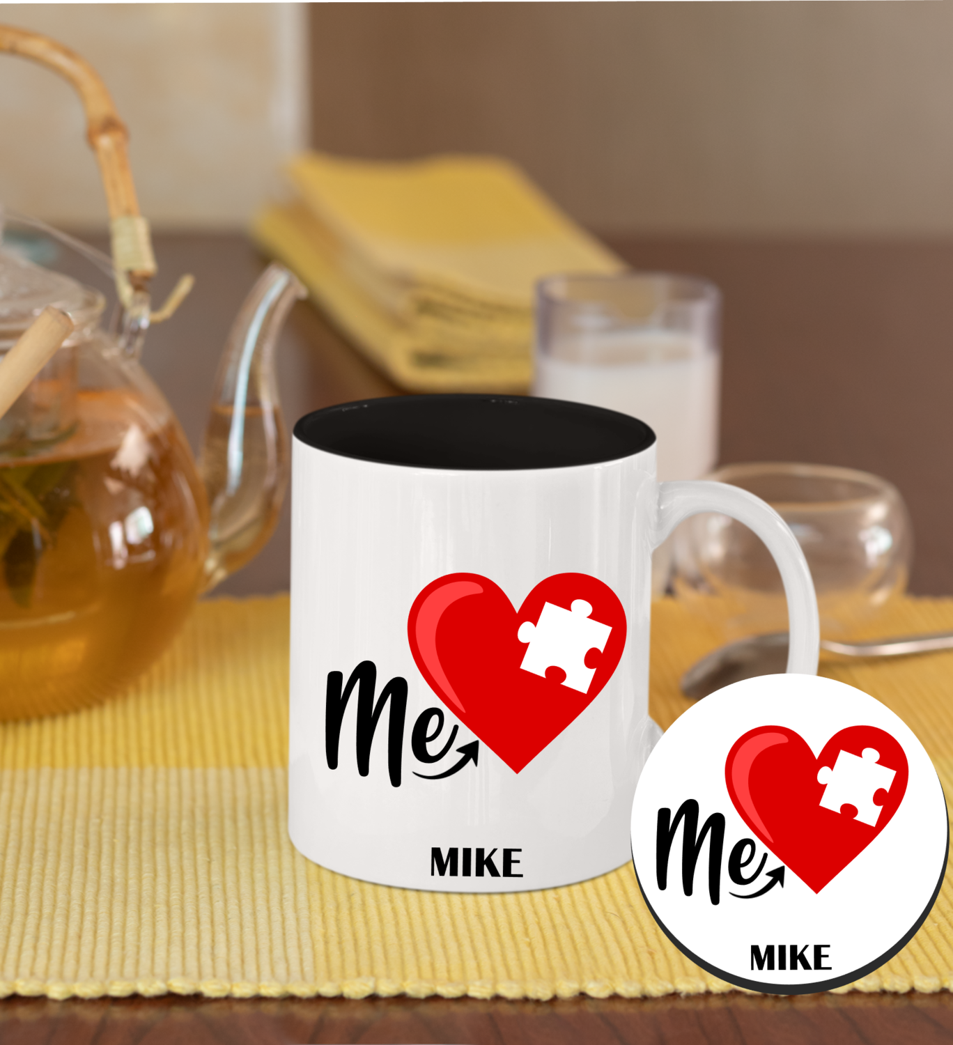 Personalized Mug &amp; Coaster Sets-His/Hers