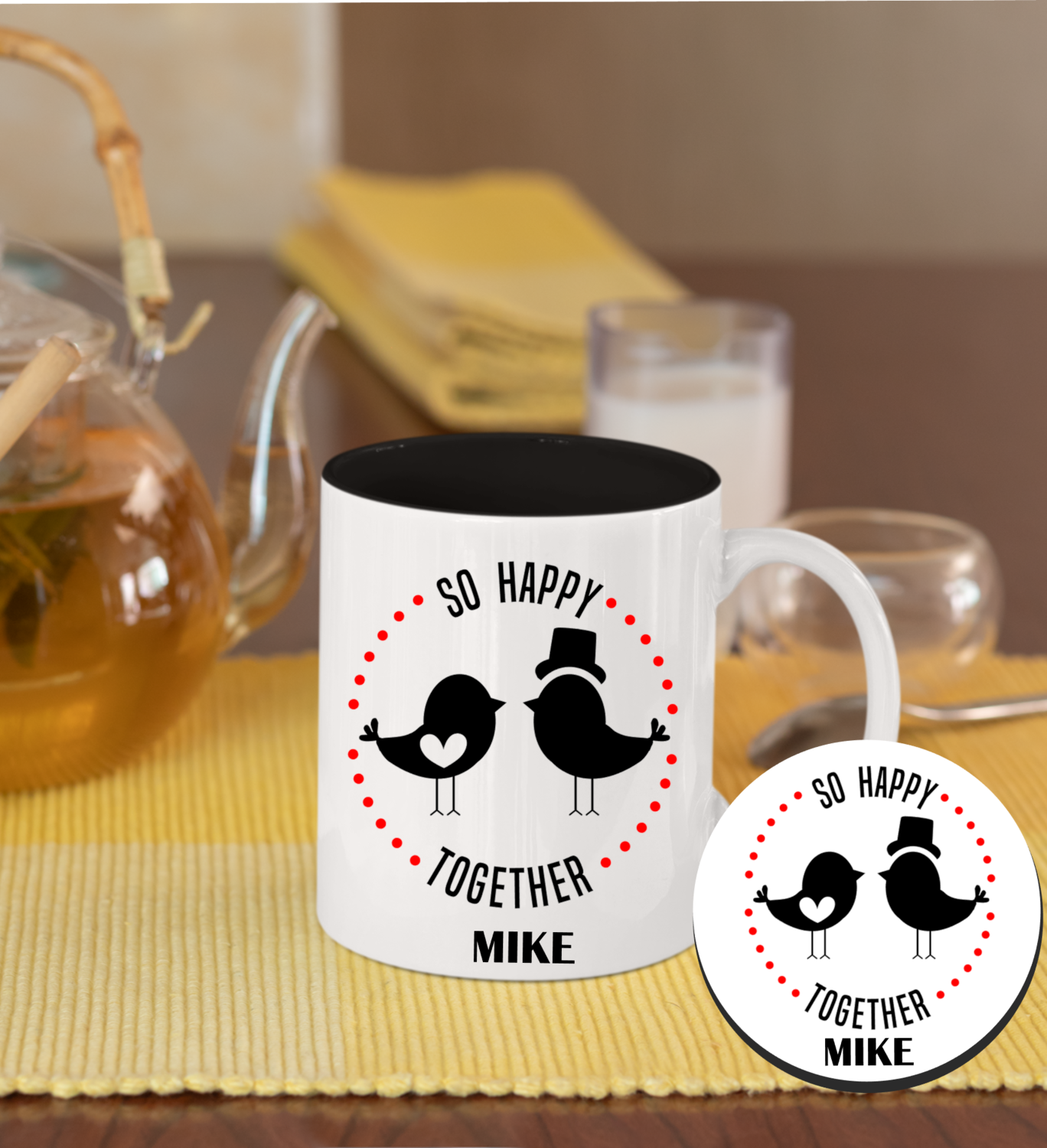 Personalized Mug &amp; Coaster Sets-His/Hers