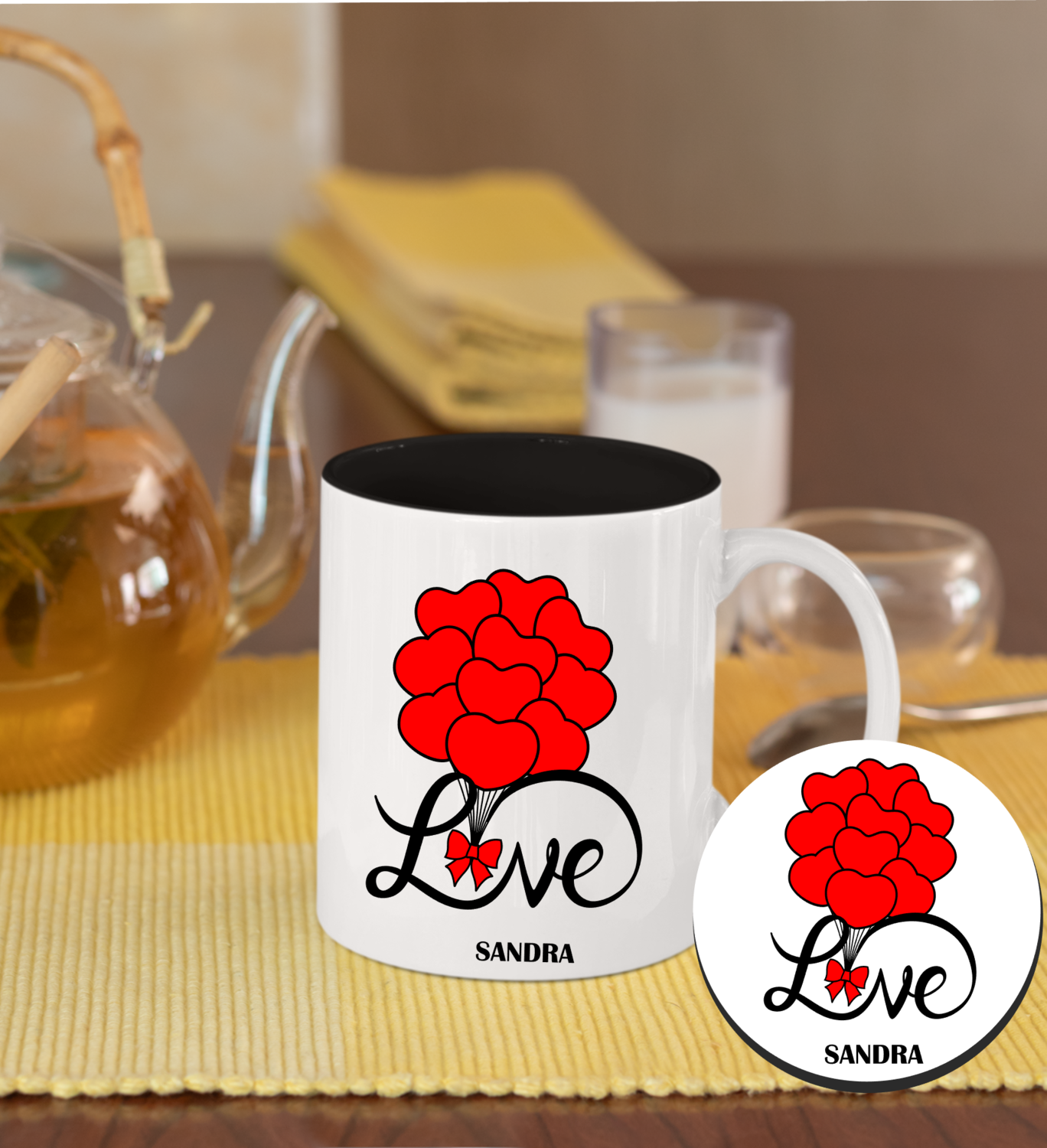Personalized Mug &amp; Coaster Sets-His/Hers