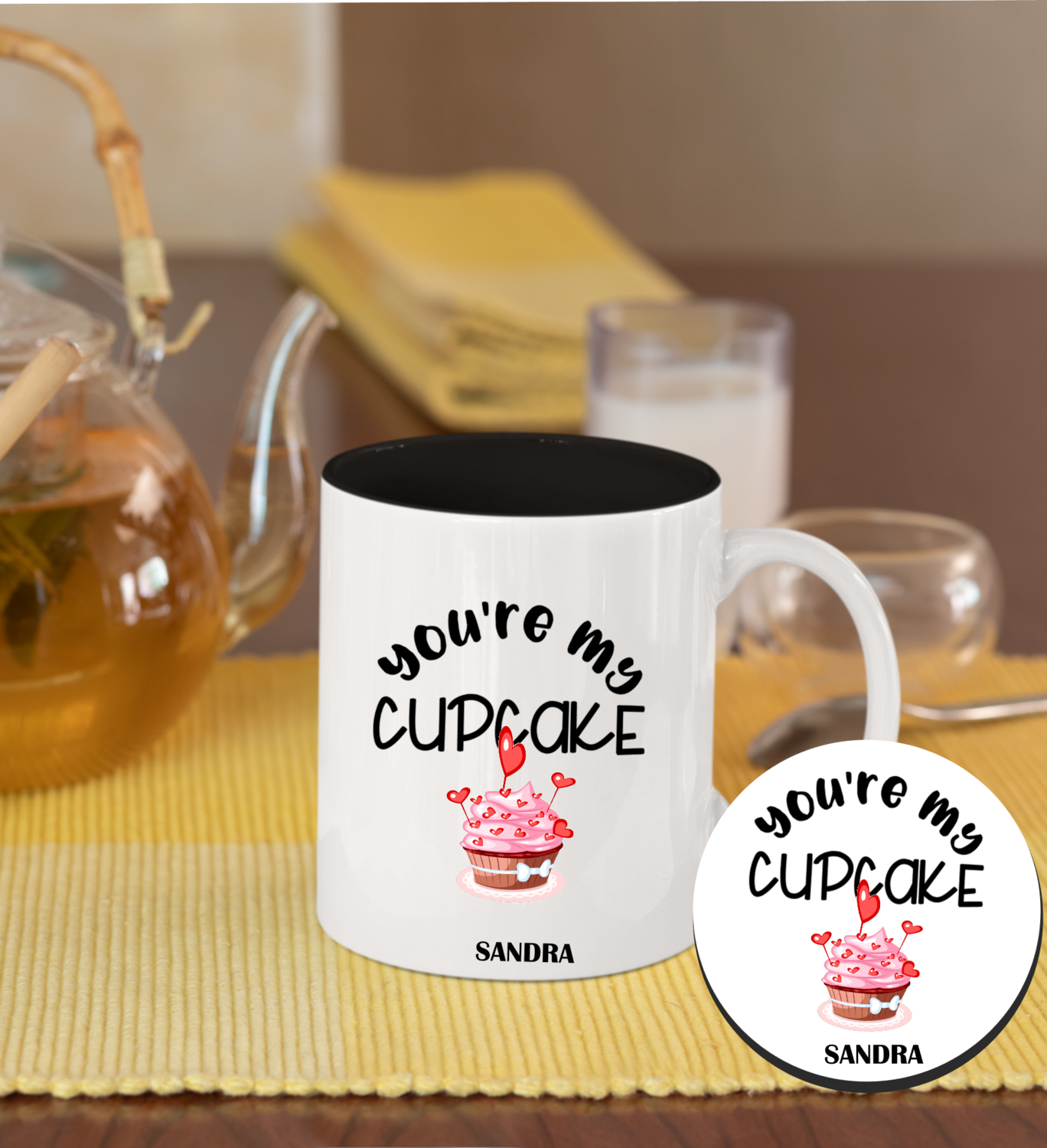 Personalized Mug &amp; Coaster Sets-His/Hers