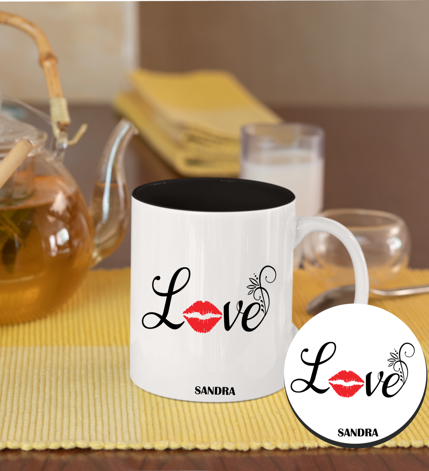 Personalized Mug &amp; Coaster Sets-His/Hers