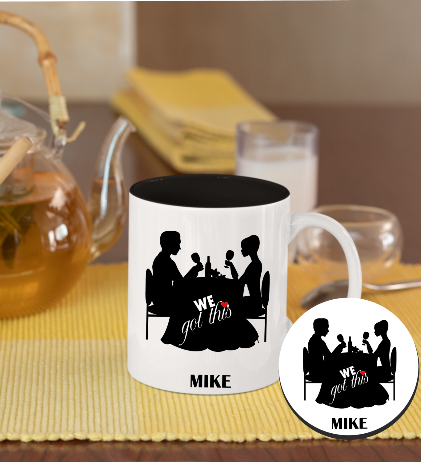 Personalized Mug &amp; Coaster Sets-His/Hers