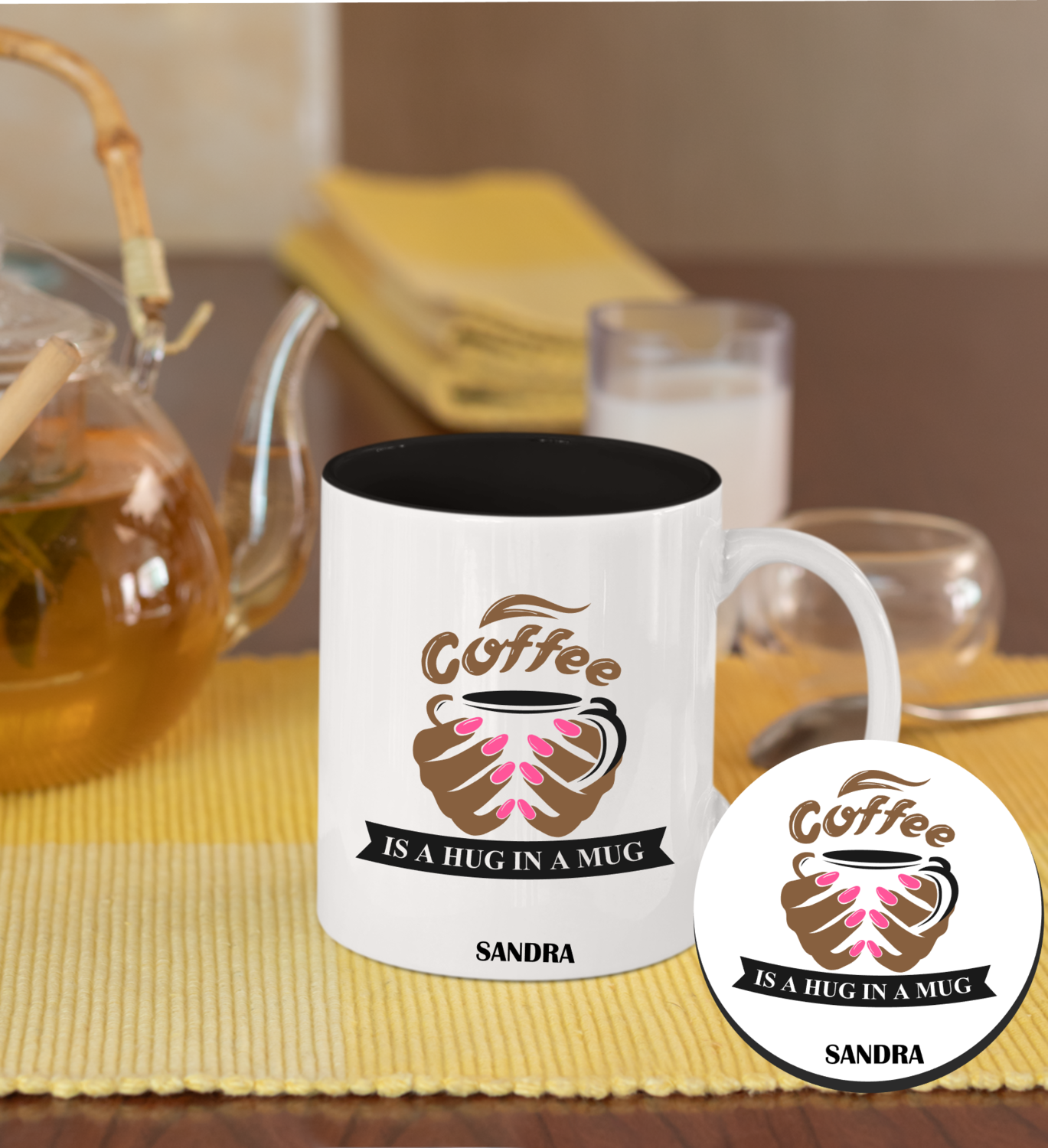 Personalized Mug &amp; Coaster Sets-His/Hers
