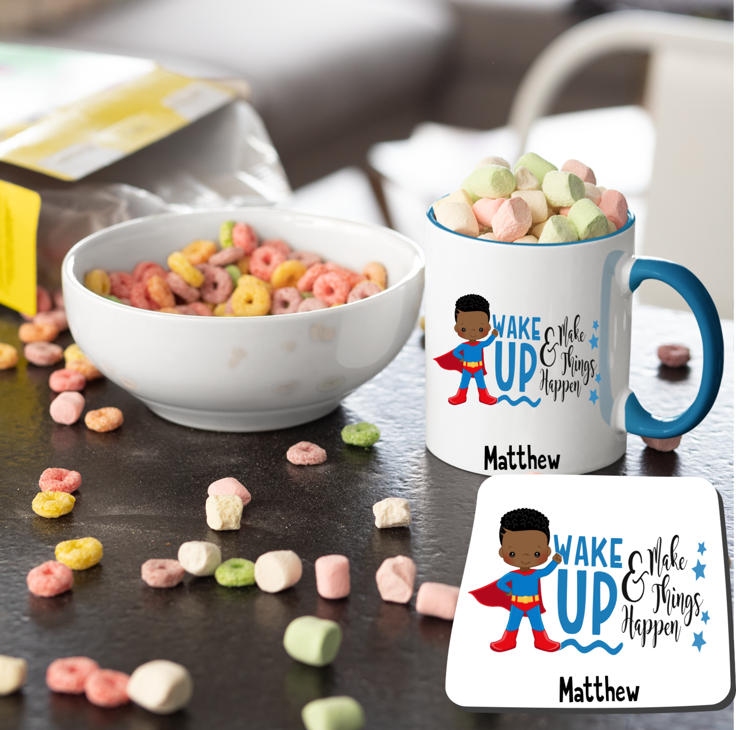 Personalized Mug &amp; Coaster Sets For Kids