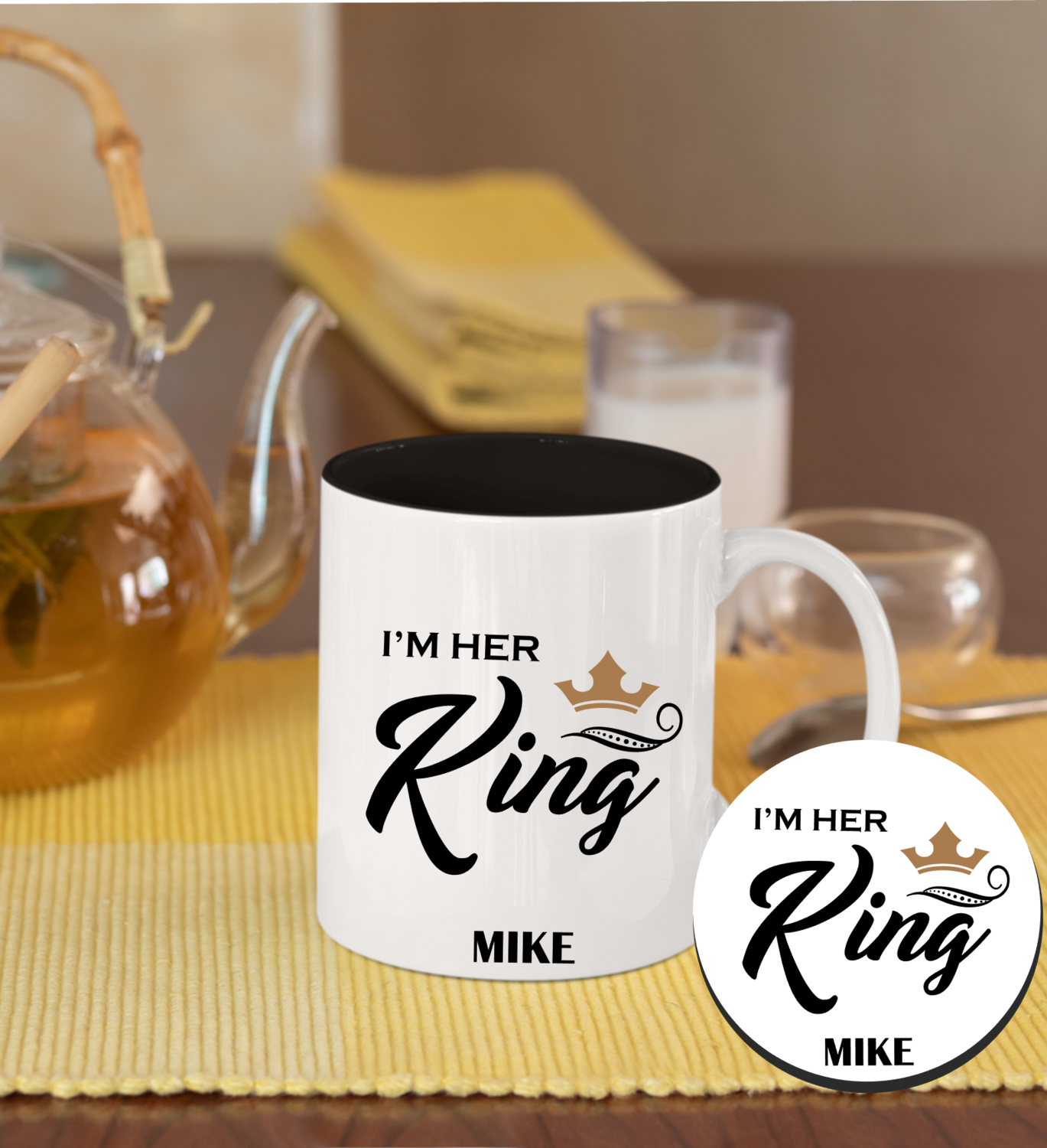 Personalized Mug &amp; Coaster Sets-His/Hers