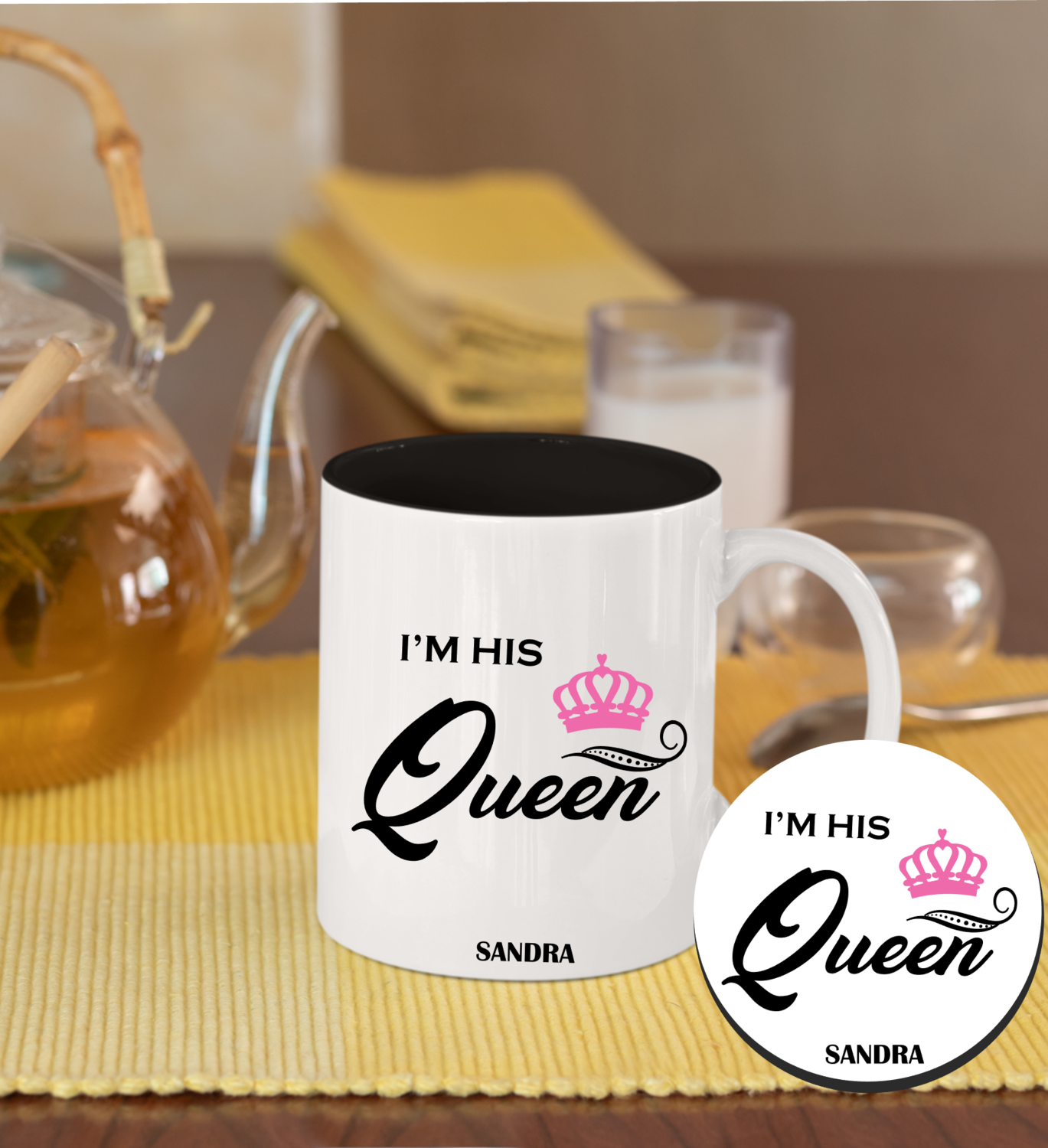 Personalized Mug &amp; Coaster Sets-His/Hers