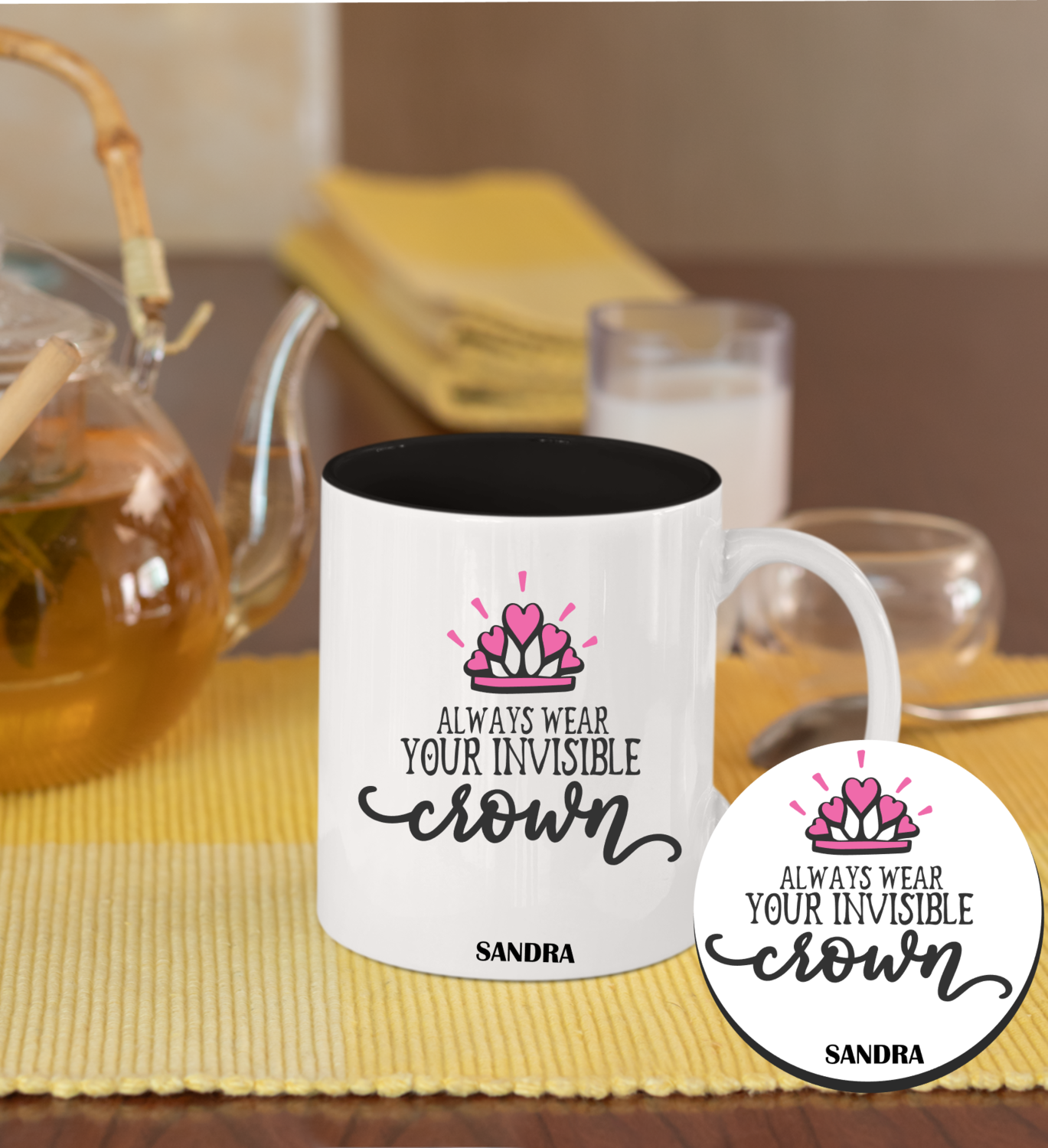 Personalized Mug &amp; Coaster Sets-His/Hers