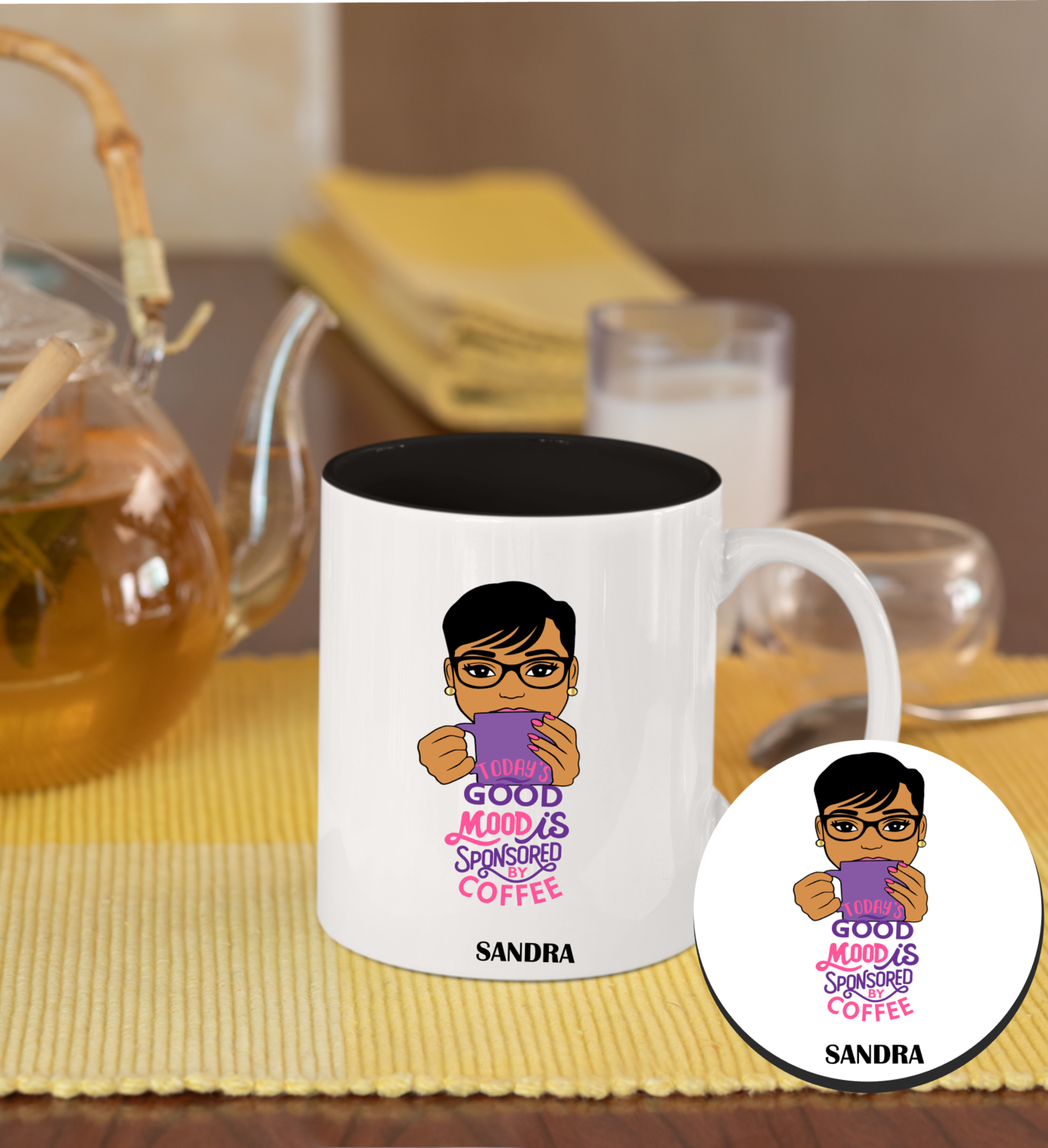 Personalized Mug &amp; Coaster Sets-His/Hers
