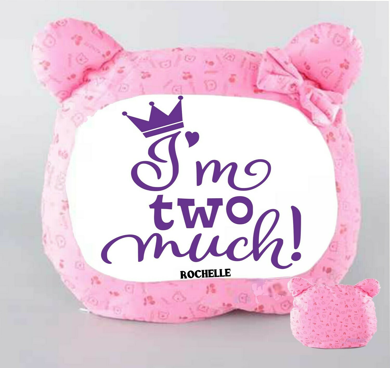 Personalized Bear Head Birthday Pillows-Girls