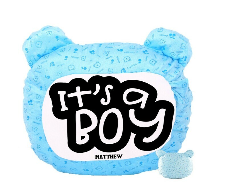 Personalized Bear Head Birthday Pillows-Boys