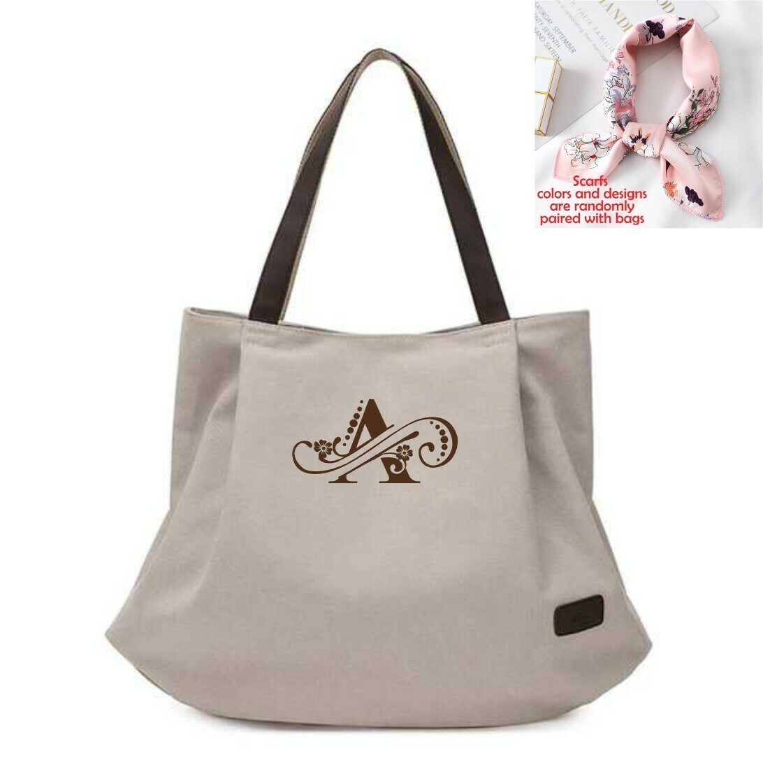 Large Personalized Tote Bags With Scarf
