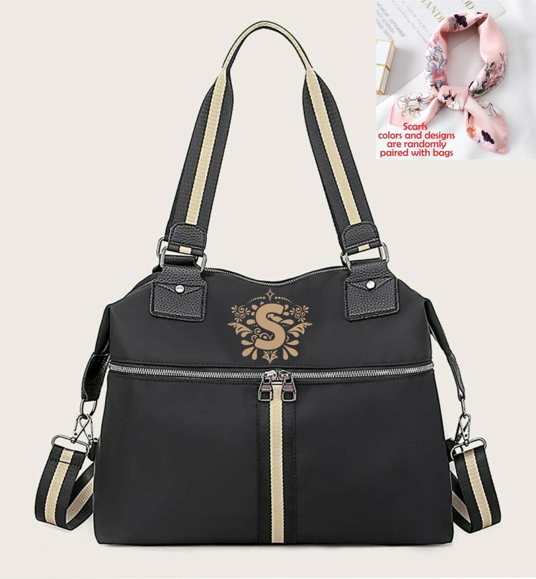 Large Personalized Tote Bags With Scarf
