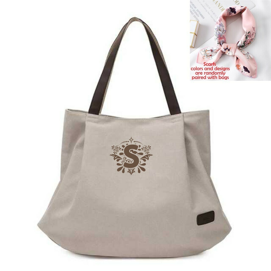 Large Personalized Tote Bags With Scarf