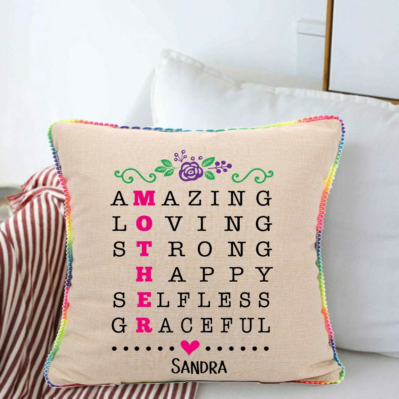 Personalized Throw Pillows for Her-Gift for Mom-Customized gift for Her