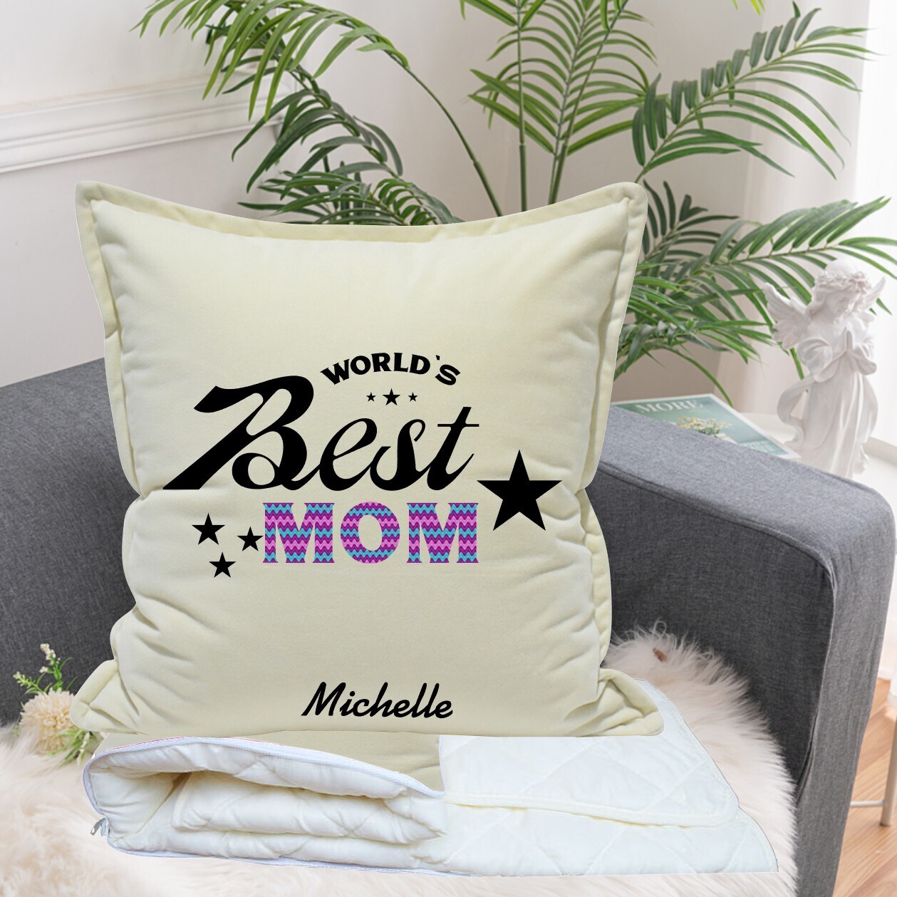 Personalized 2 in1 Pillow &amp; Quilt