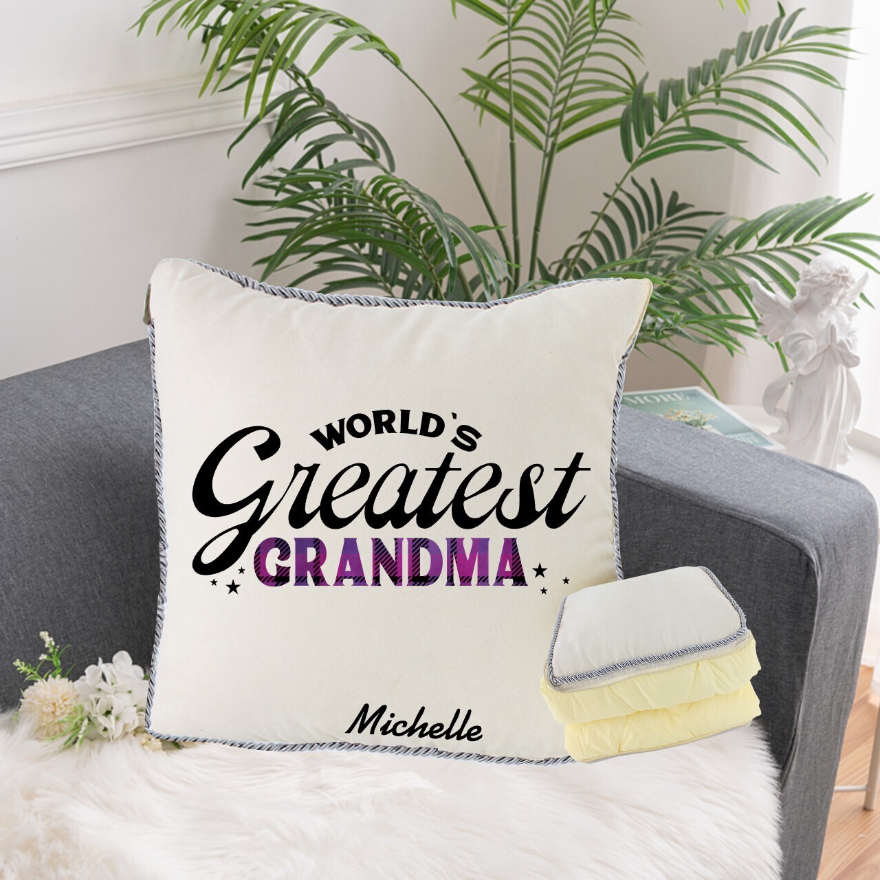 Personalized 2 in1 Pillow &amp; Quilt