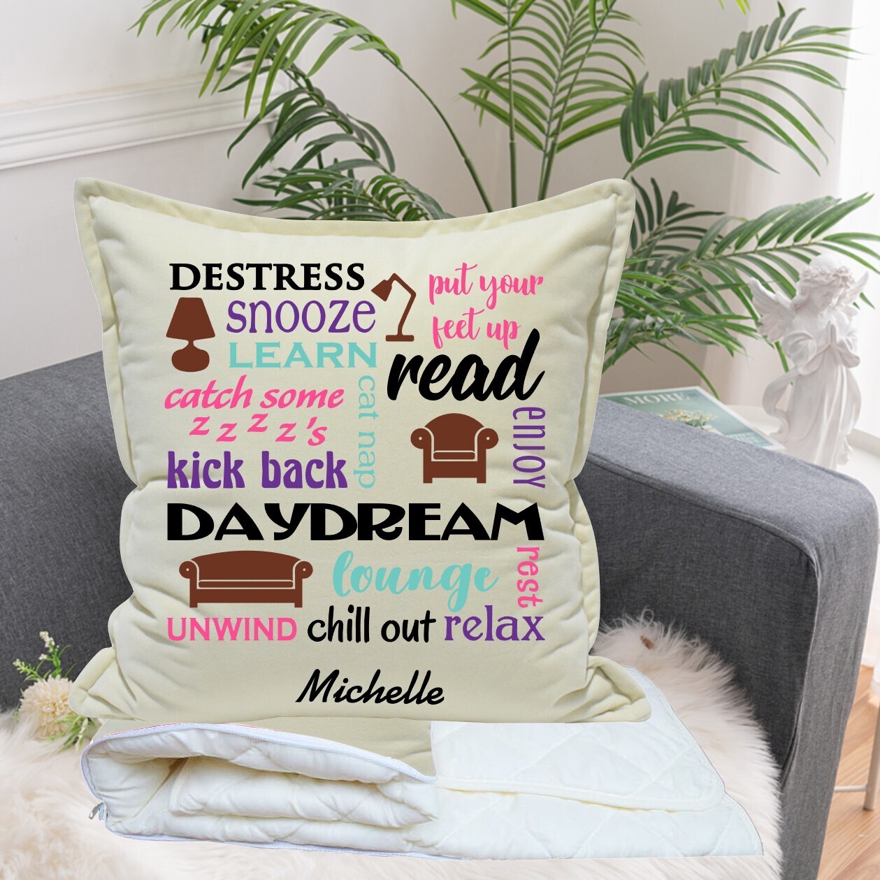 Personalized 2 in1 Pillow &amp; Quilt