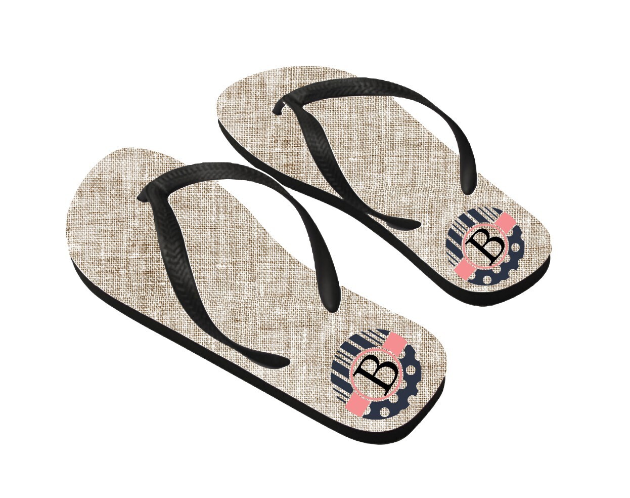 Personalized Flip Flops Monogram