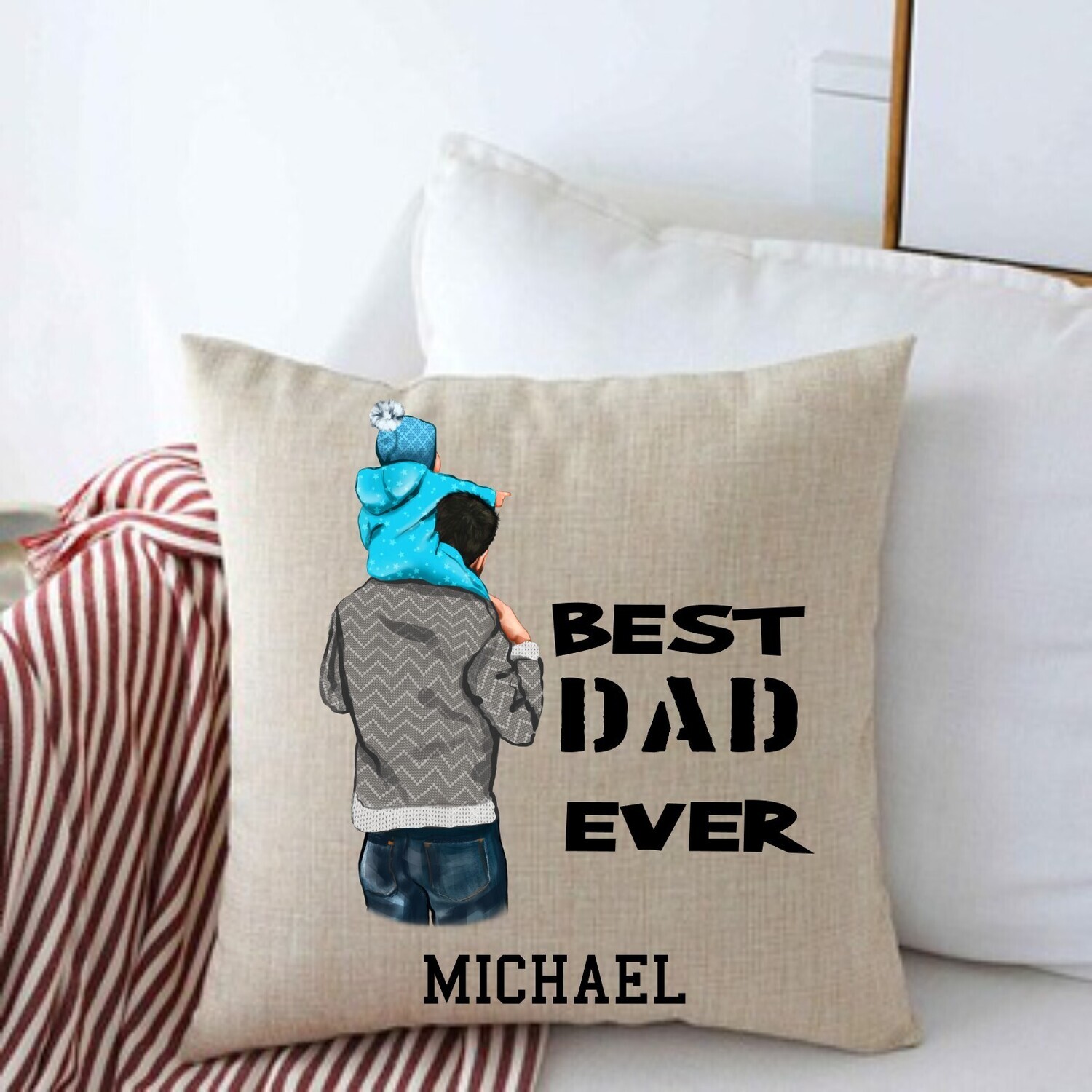 Personalized Throw Pillows for Him-Man Cave-Den-Gifts for Him-Gift for Dad-Holiday-Birthday