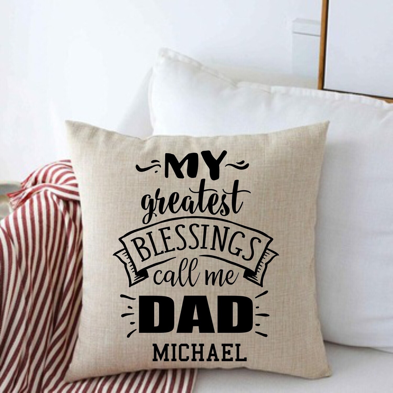 Personalized Throw Pillows for Him-Man Cave-Den-Gifts for Him-Gift for Dad-Holiday-Birthday