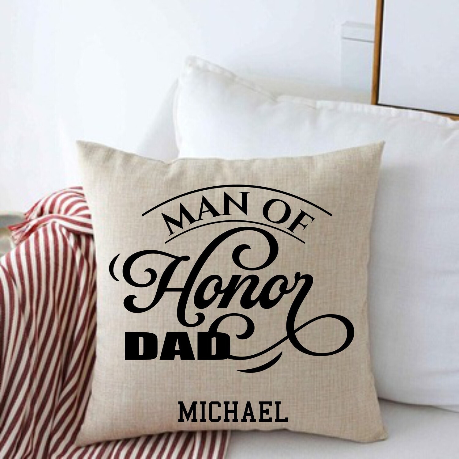 Personalized Throw Pillows for Him-Man Cave-Den-Gifts for Him-Gift for Dad-Holiday-Birthday