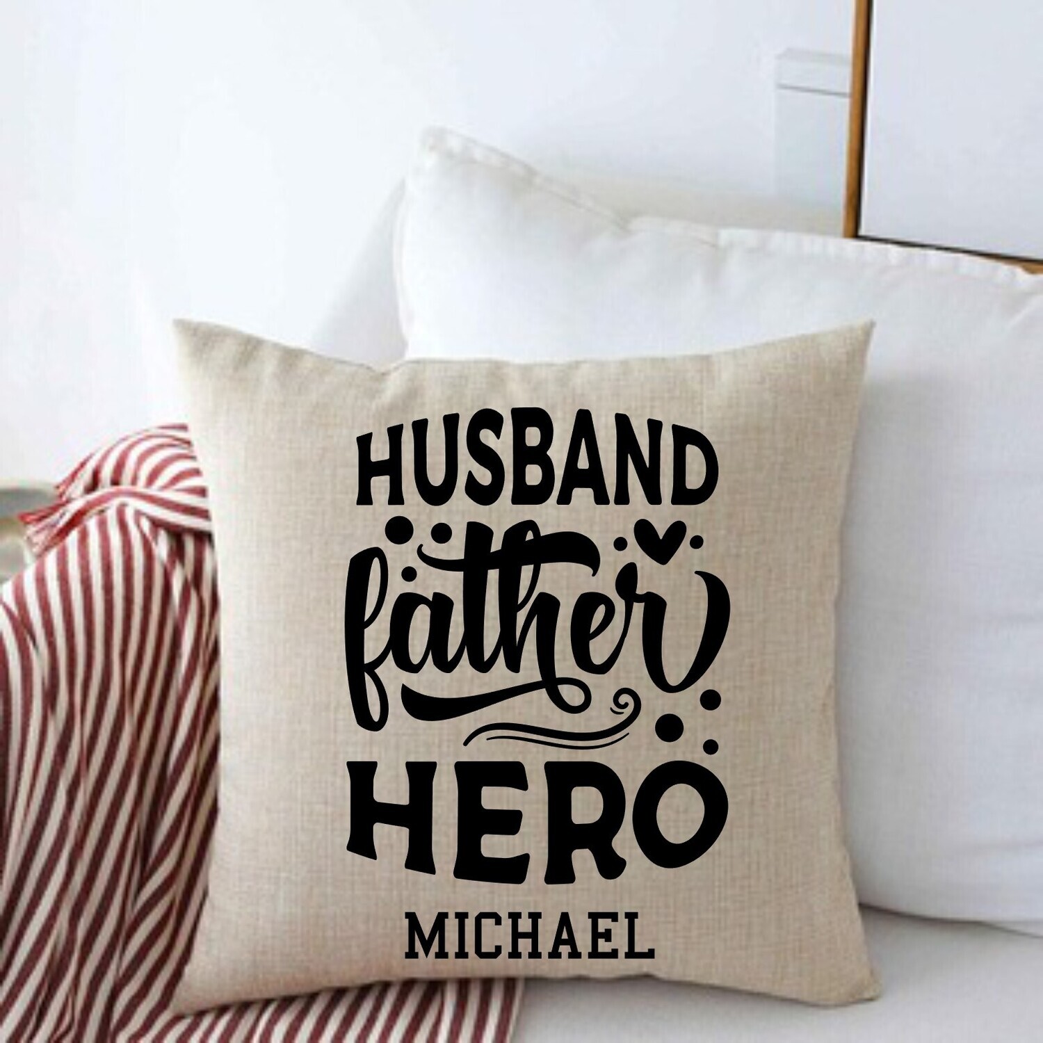 Personalized Throw Pillows for Him-Man Cave-Den-Gifts for Him-Gift for Dad-Holiday-Birthday