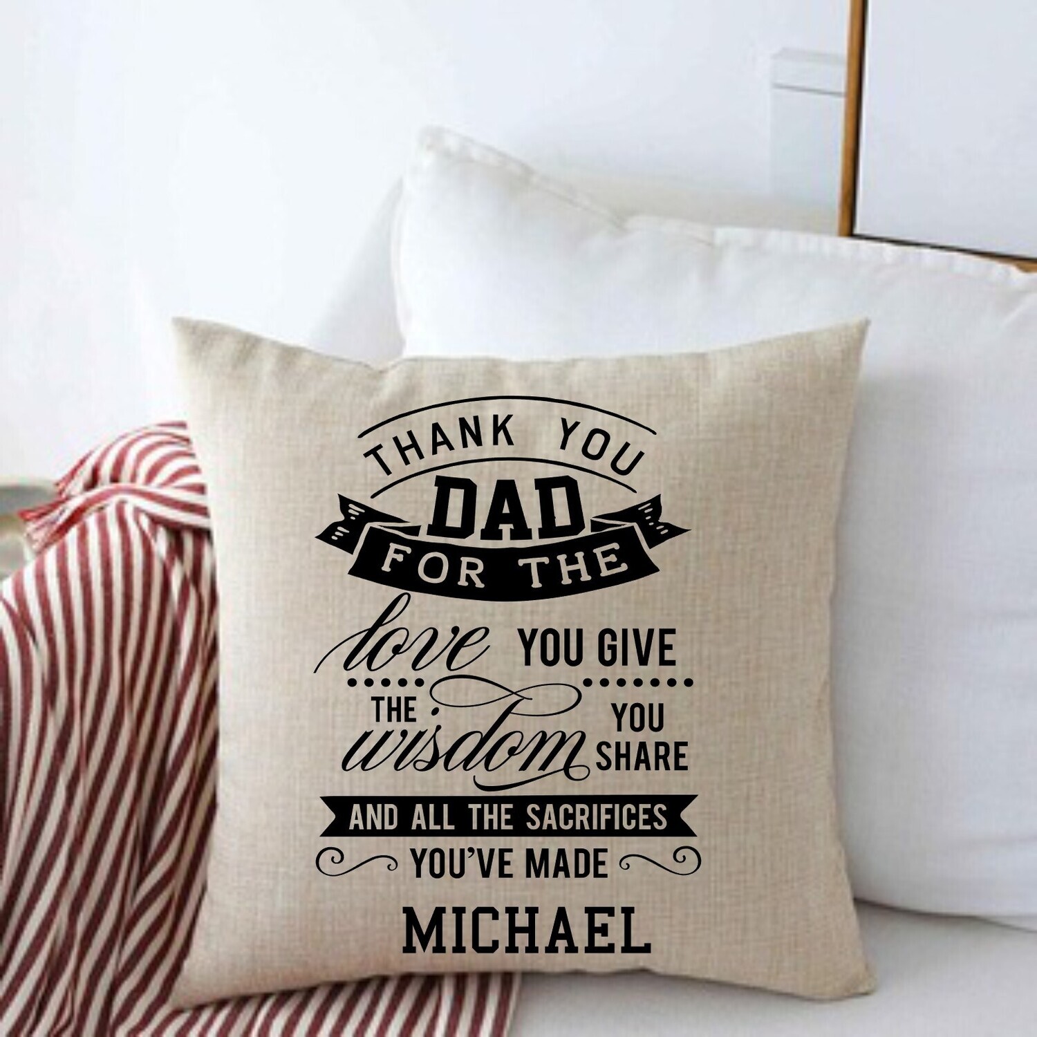 Personalized Throw Pillows for Him-Man Cave-Den-Gifts for Him-Gift for Dad-Holiday-Birthday