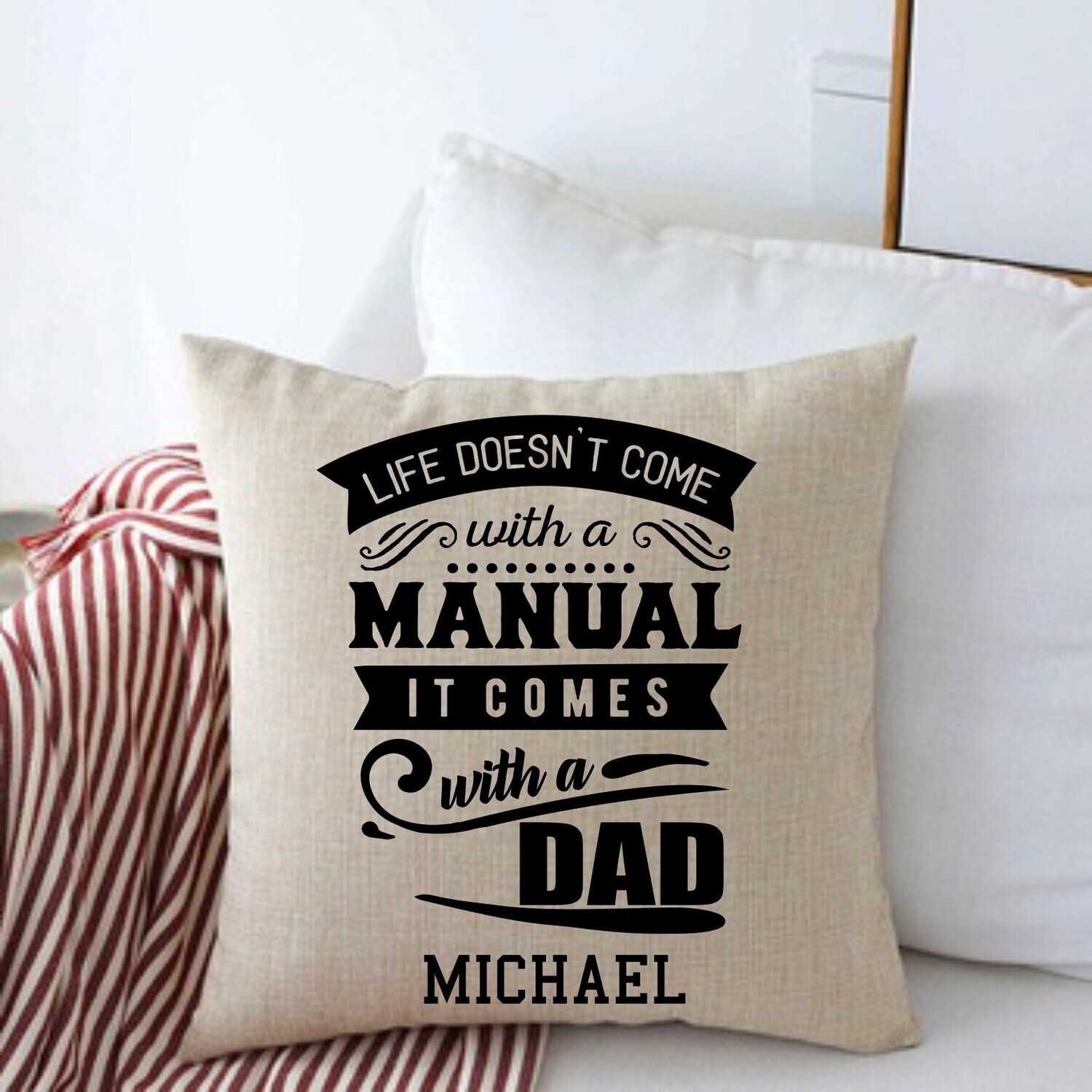 Personalized Throw Pillows for Him-Man Cave-Den-Gifts for Him-Gift for Dad-Holiday-Birthday