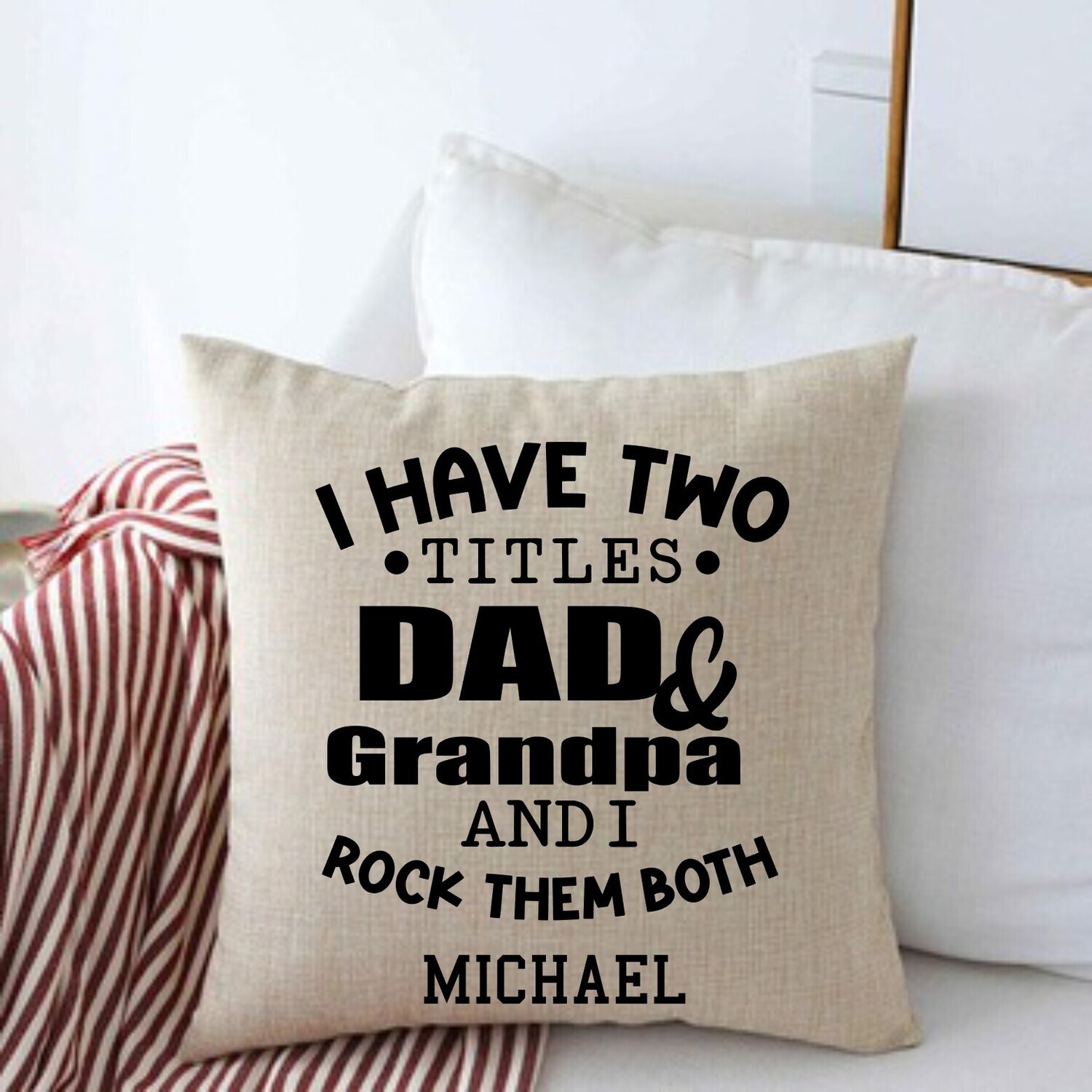 Personalized Throw Pillows for Him-Man Cave-Den-Gifts for Him-Gift for Dad-Holiday-Birthday